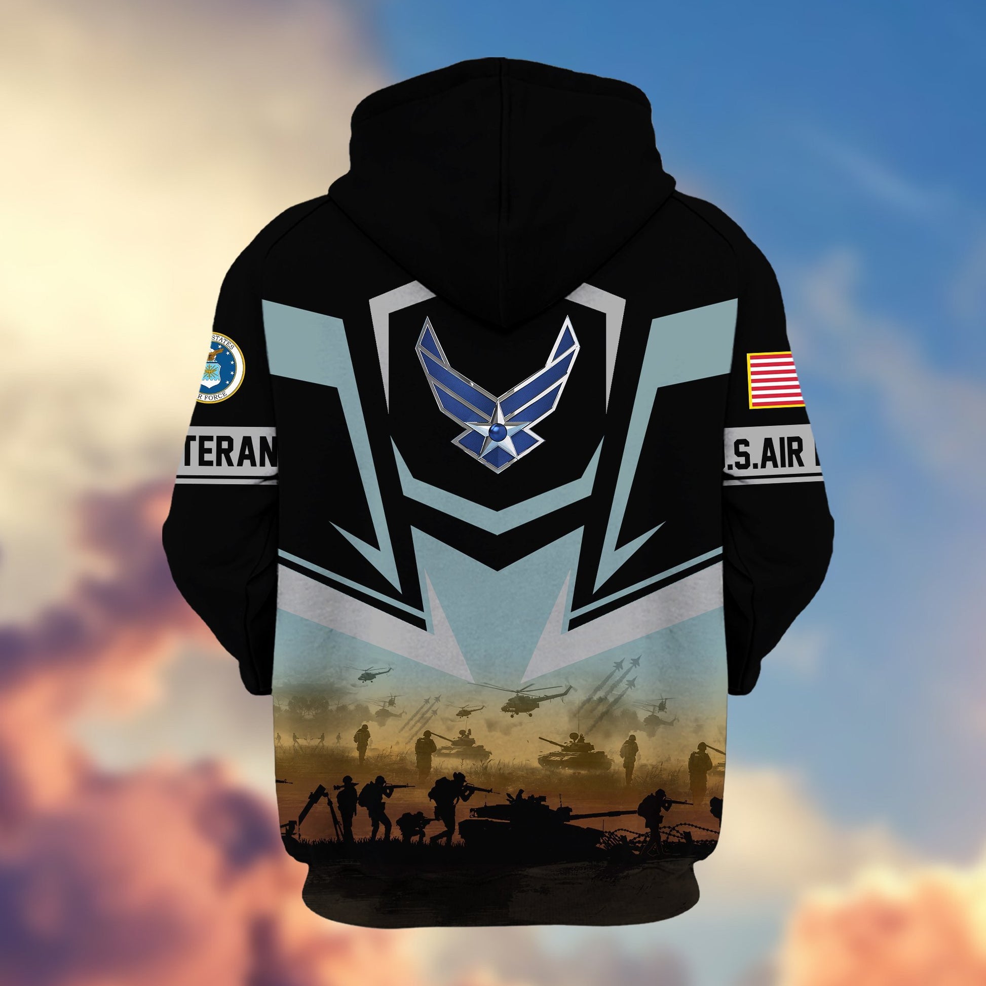 Premium Proudly Served US Veterans Zip Hoodie APHN071112, Gifts For US Veterans