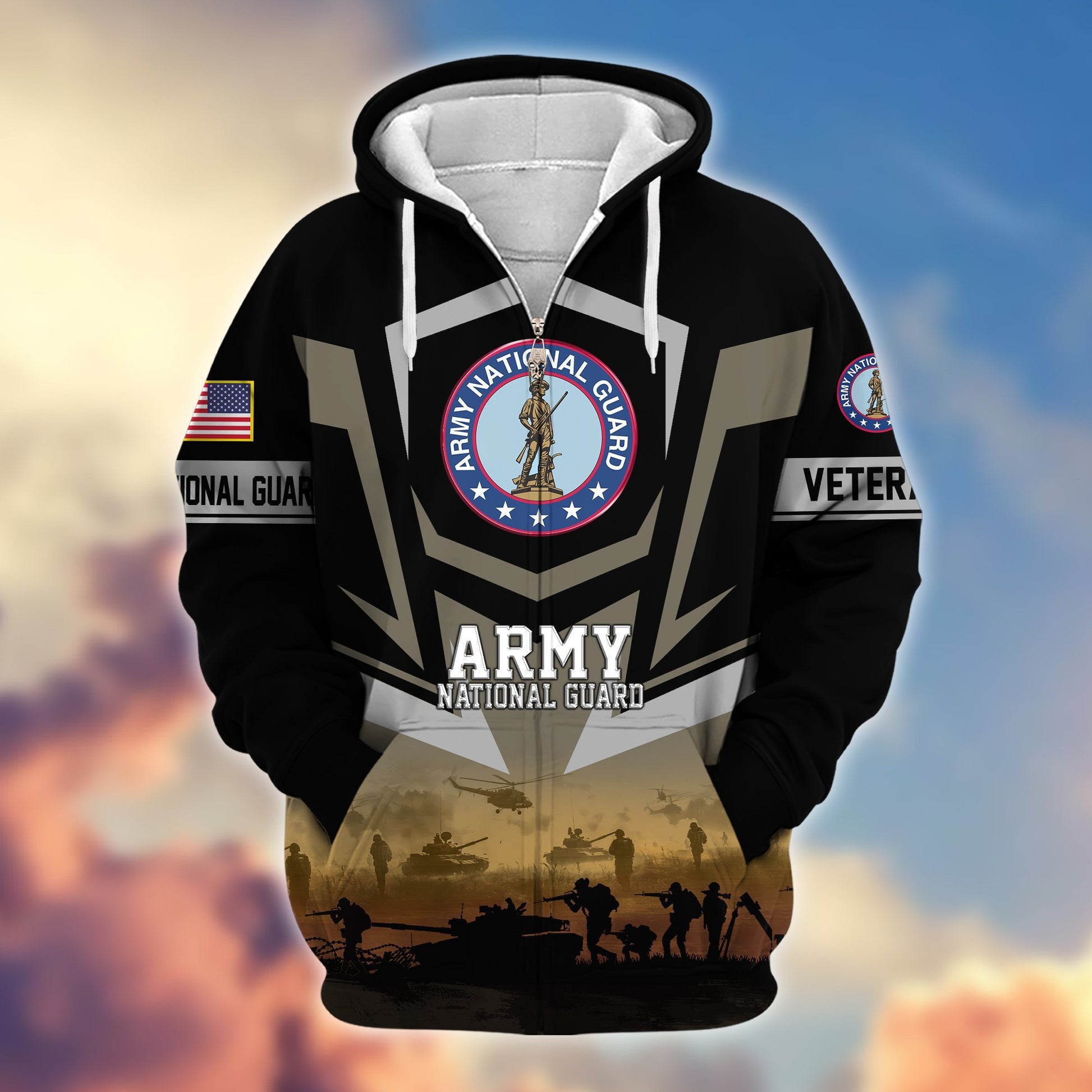 Premium Proudly Served US Veterans Zip Hoodie APHN071112, Gifts For US Veterans