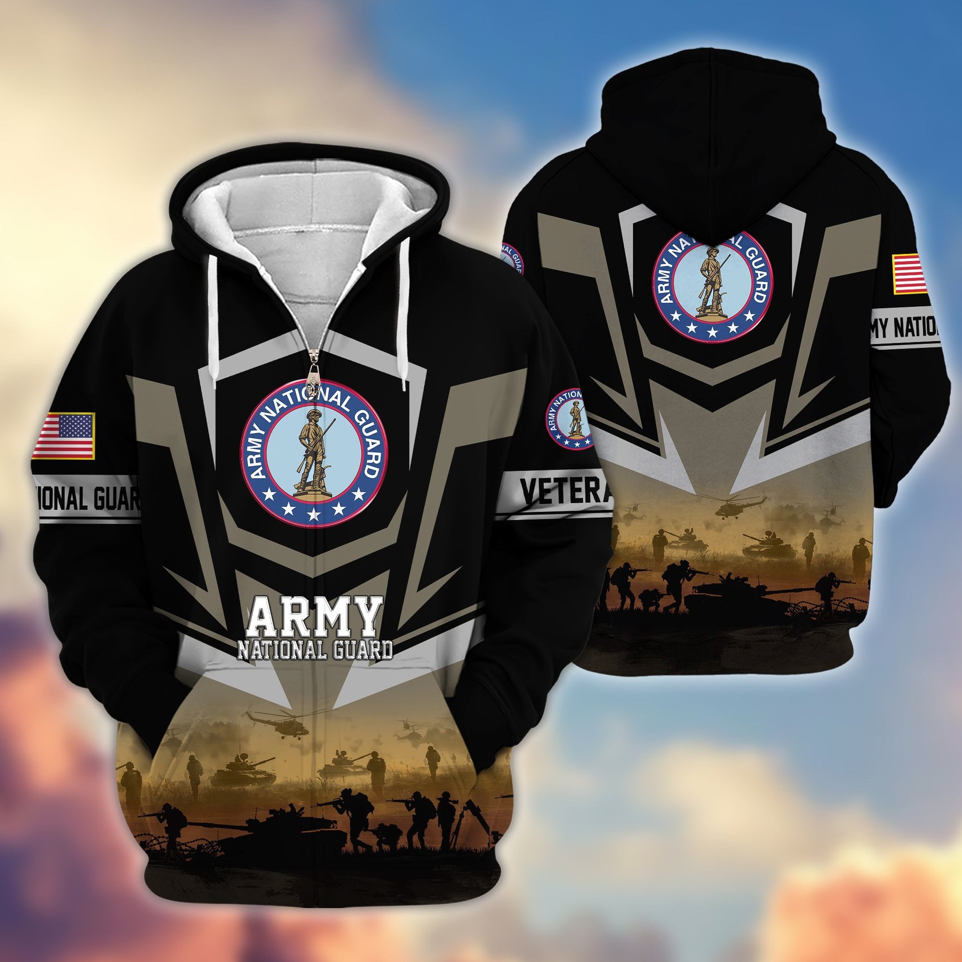 Premium Proudly Served US Veterans Zip Hoodie APHN071112, Gifts For US Veterans