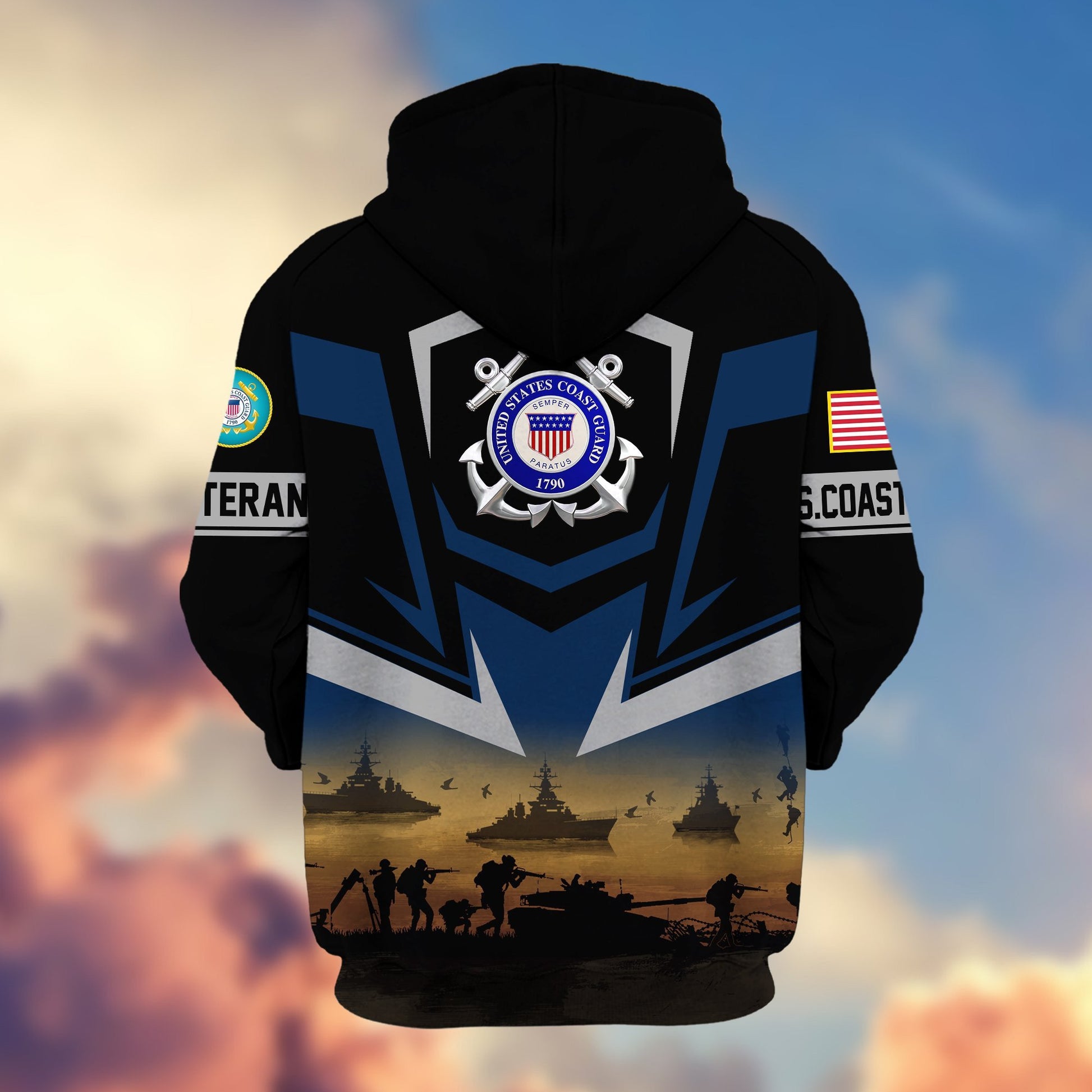 Premium Proudly Served US Veterans Zip Hoodie APHN071112, Gifts For US Veterans