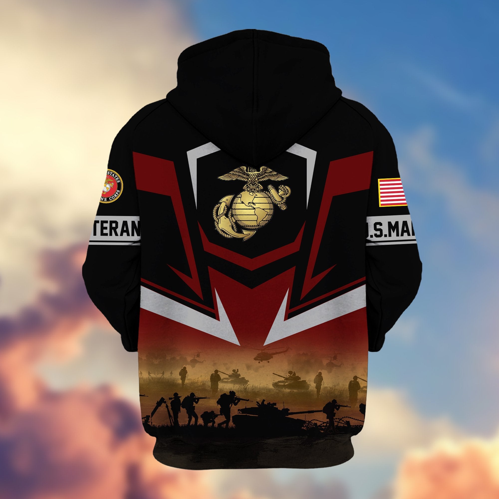 Premium Proudly Served US Veterans Zip Hoodie APHN071112, Gifts For US Veterans