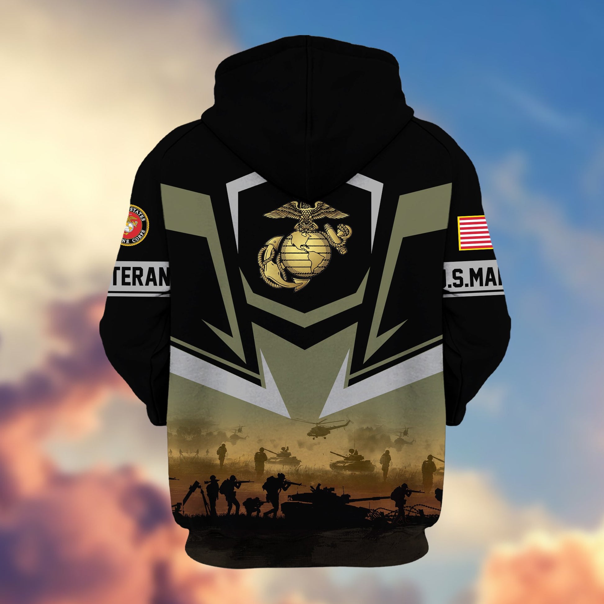 Premium Proudly Served US Veterans Zip Hoodie APHN071112, Gifts For US Veterans