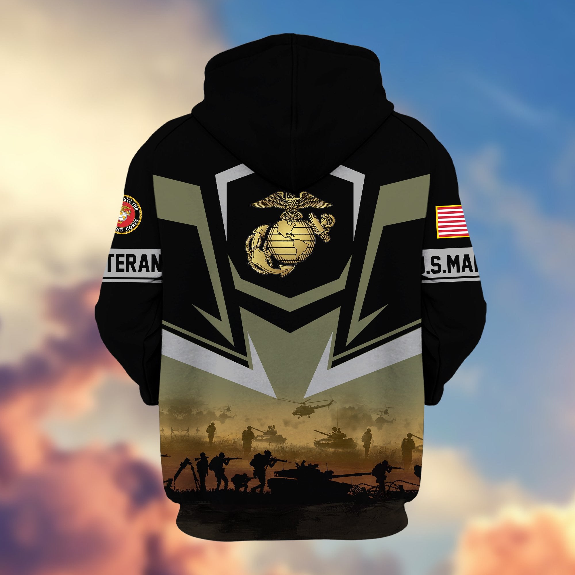 Premium Proudly Served US Veterans Zip Hoodie APHN071112, Gifts For US Veterans