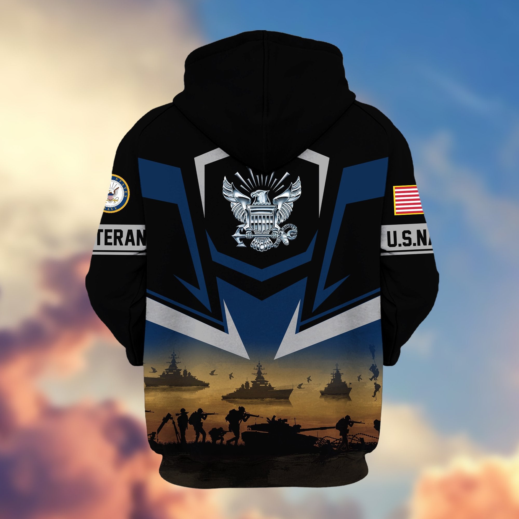 Premium Proudly Served US Veterans Zip Hoodie APHN071112, Gifts For US Veterans