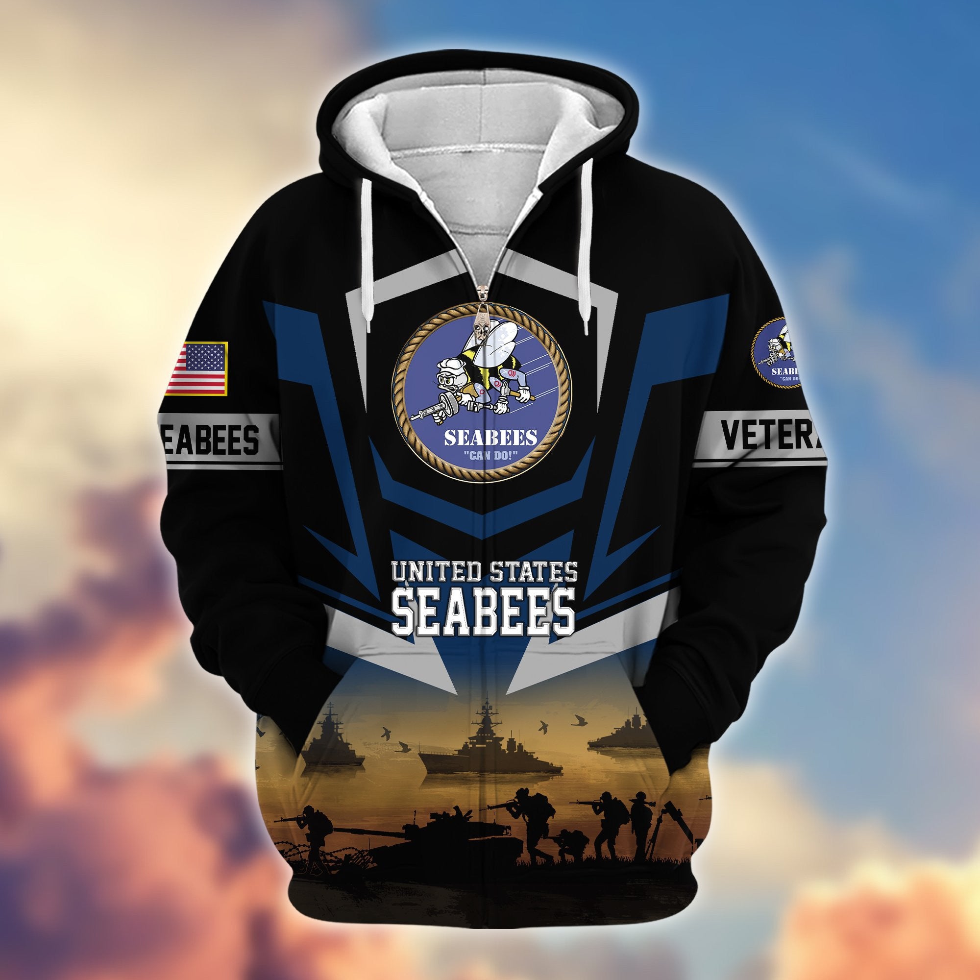 Premium Proudly Served US Veterans Zip Hoodie APHN071112, Gifts For US Veterans