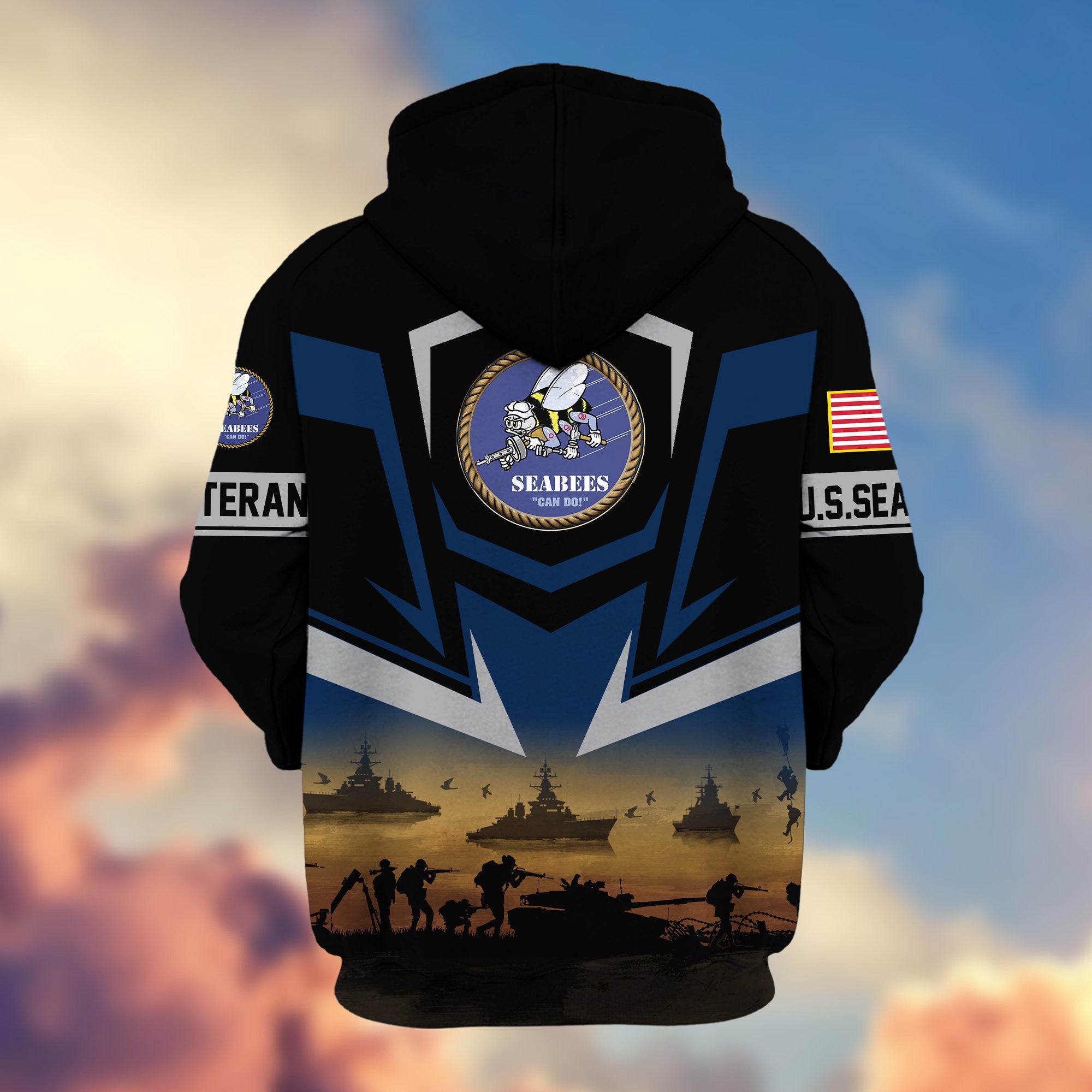 Premium Proudly Served US Veterans Zip Hoodie APHN071112, Gifts For US Veterans