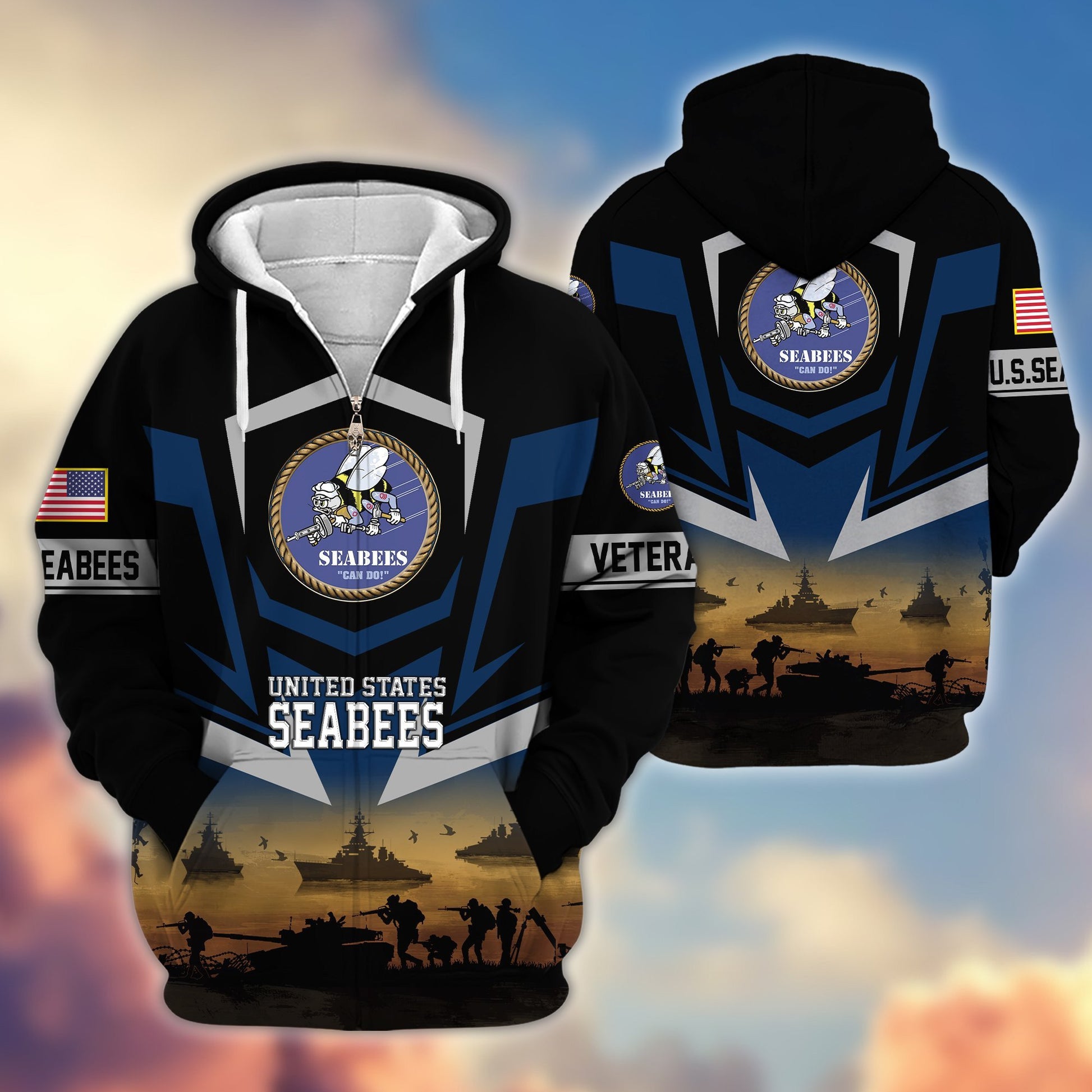 Premium Proudly Served US Veterans Zip Hoodie APHN071112, Gifts For US Veterans