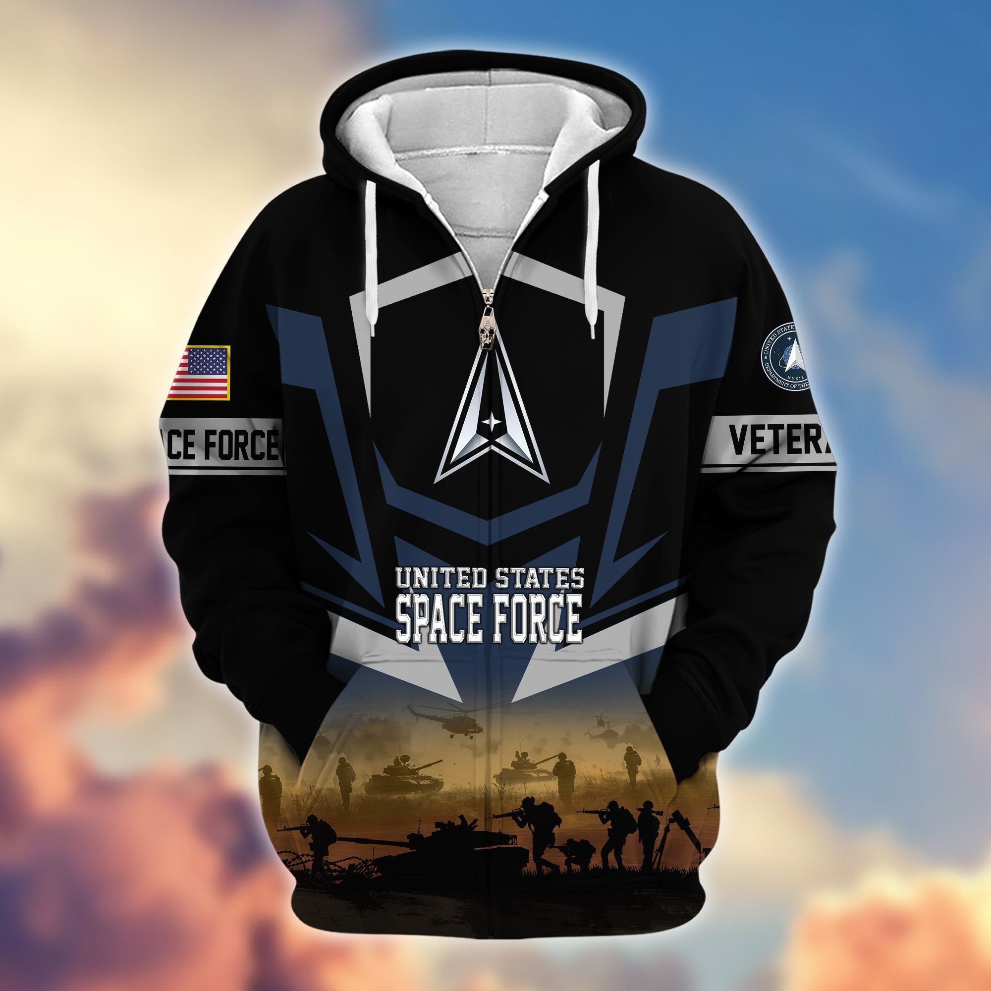 Premium Proudly Served US Veterans Zip Hoodie APHN071112, Gifts For US Veterans