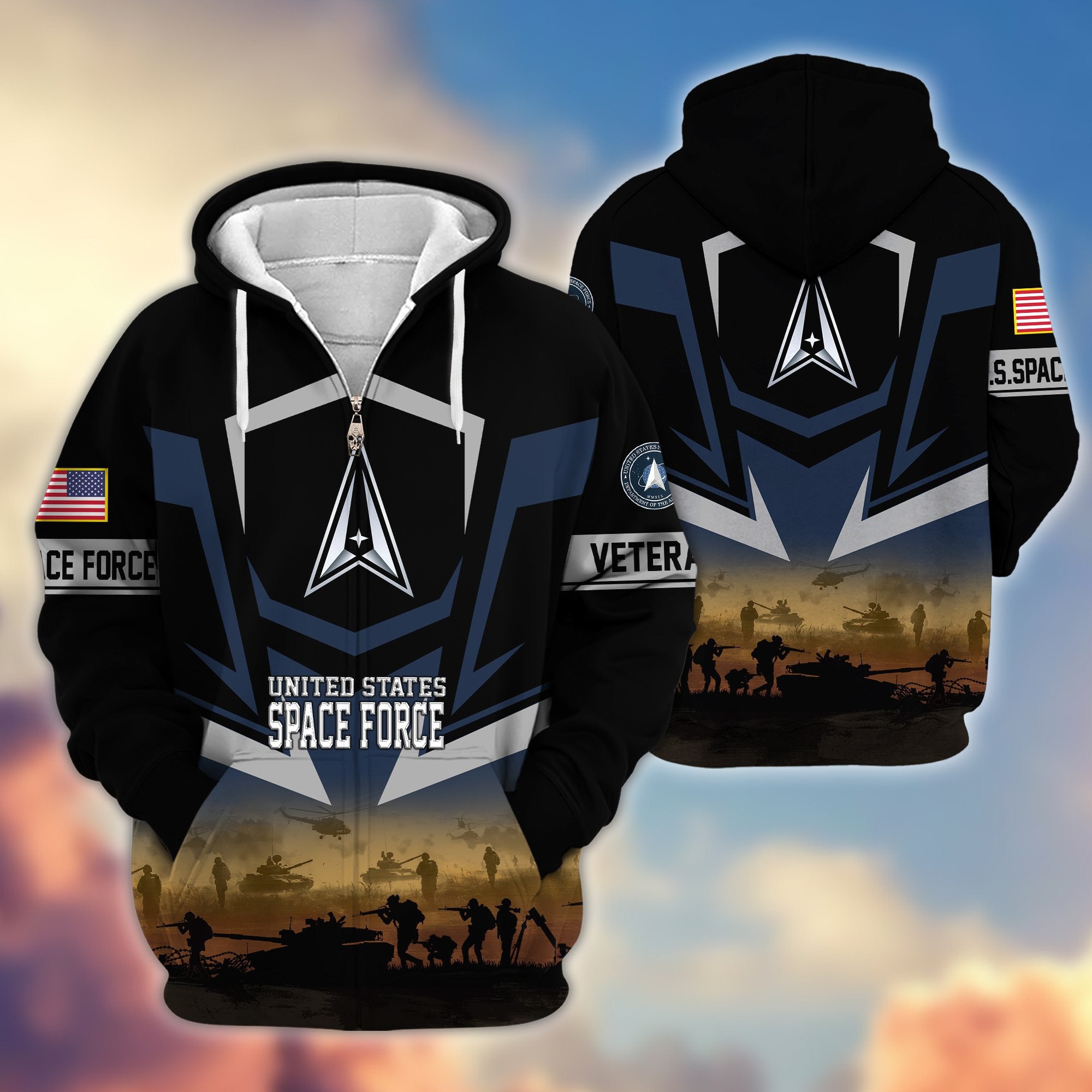 Premium Proudly Served US Veterans Zip Hoodie APHN071112, Gifts For US Veterans