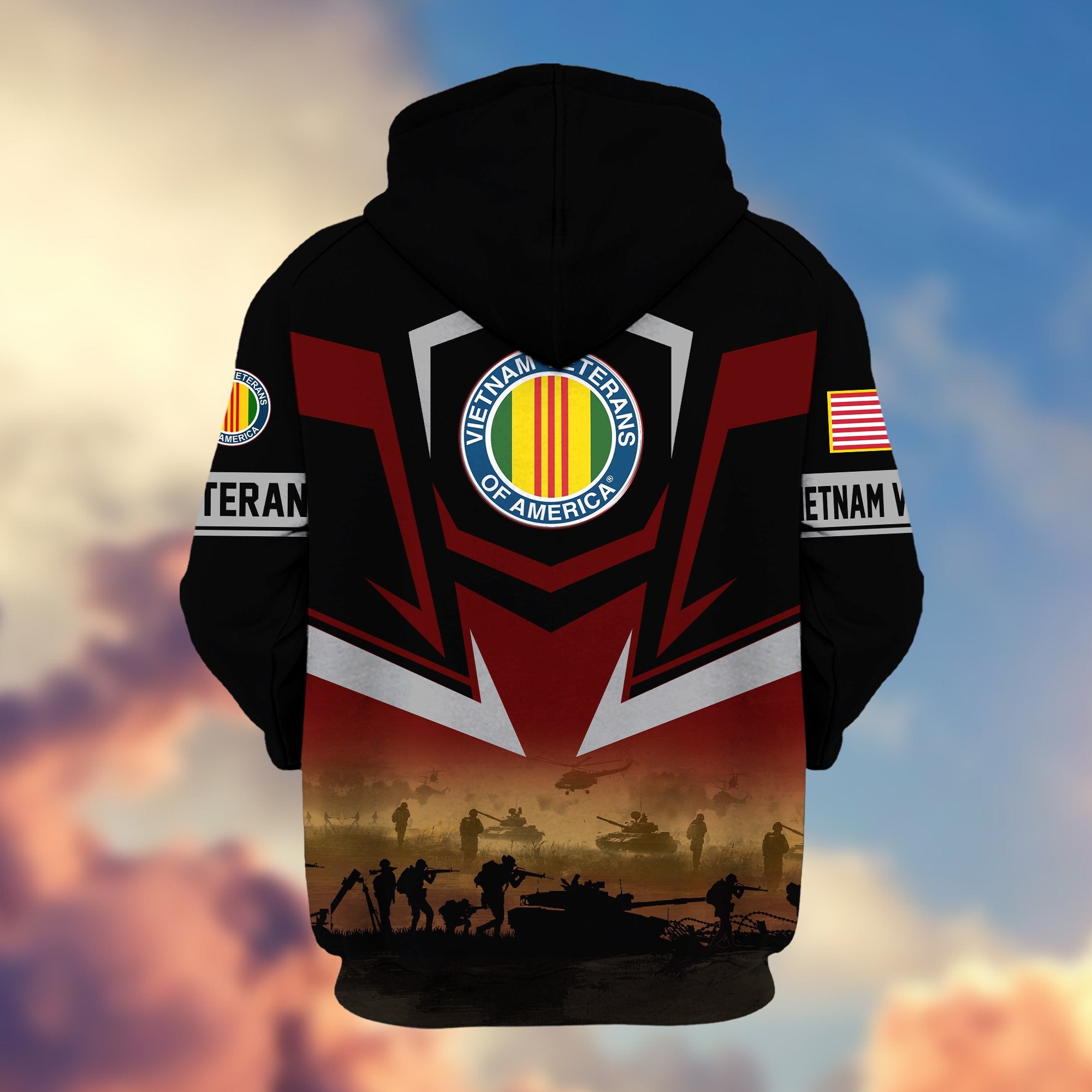 Premium Proudly Served US Veterans Zip Hoodie APHN071112, Gifts For US Veterans