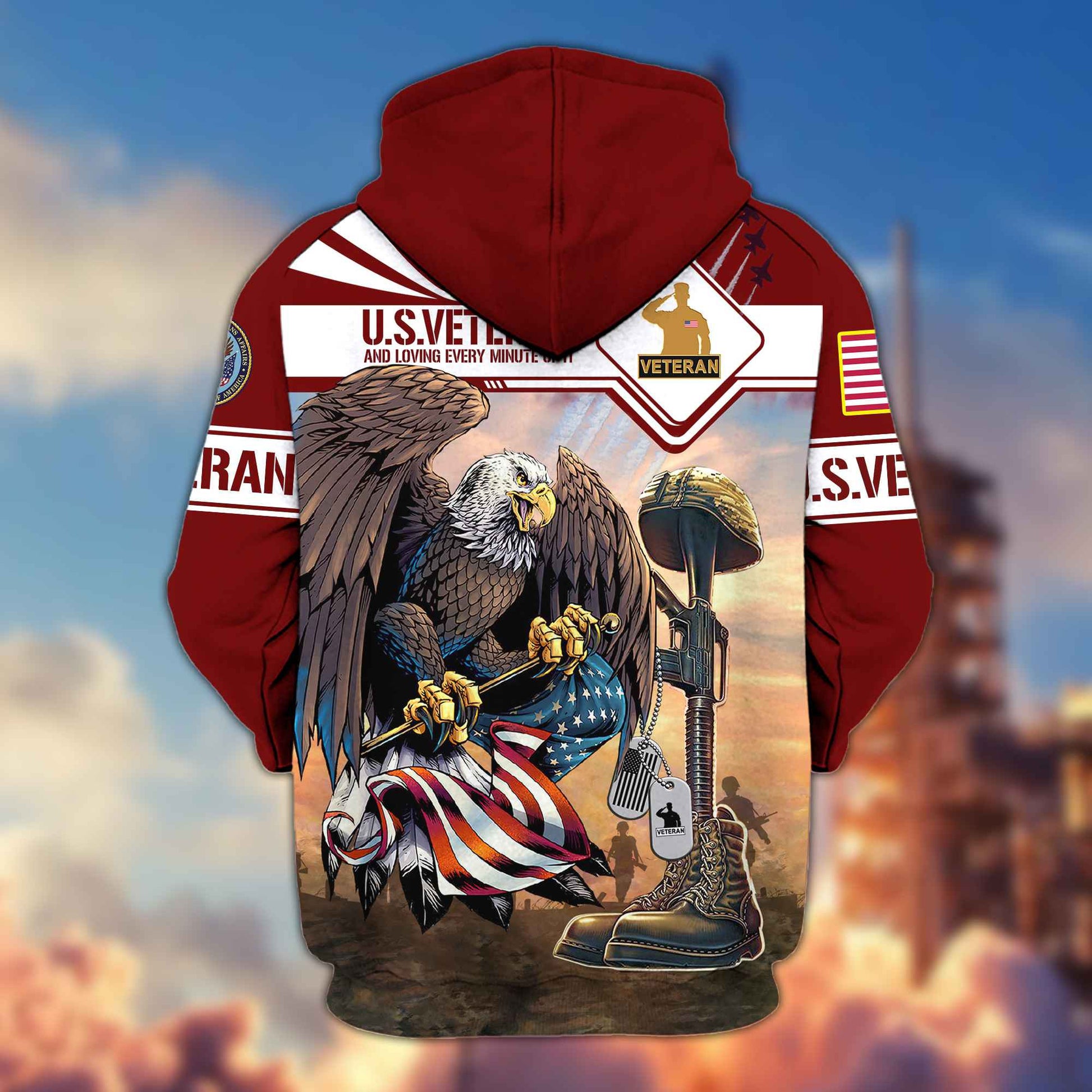 Premium United States Veteran Zip Hoodie BPVC091115