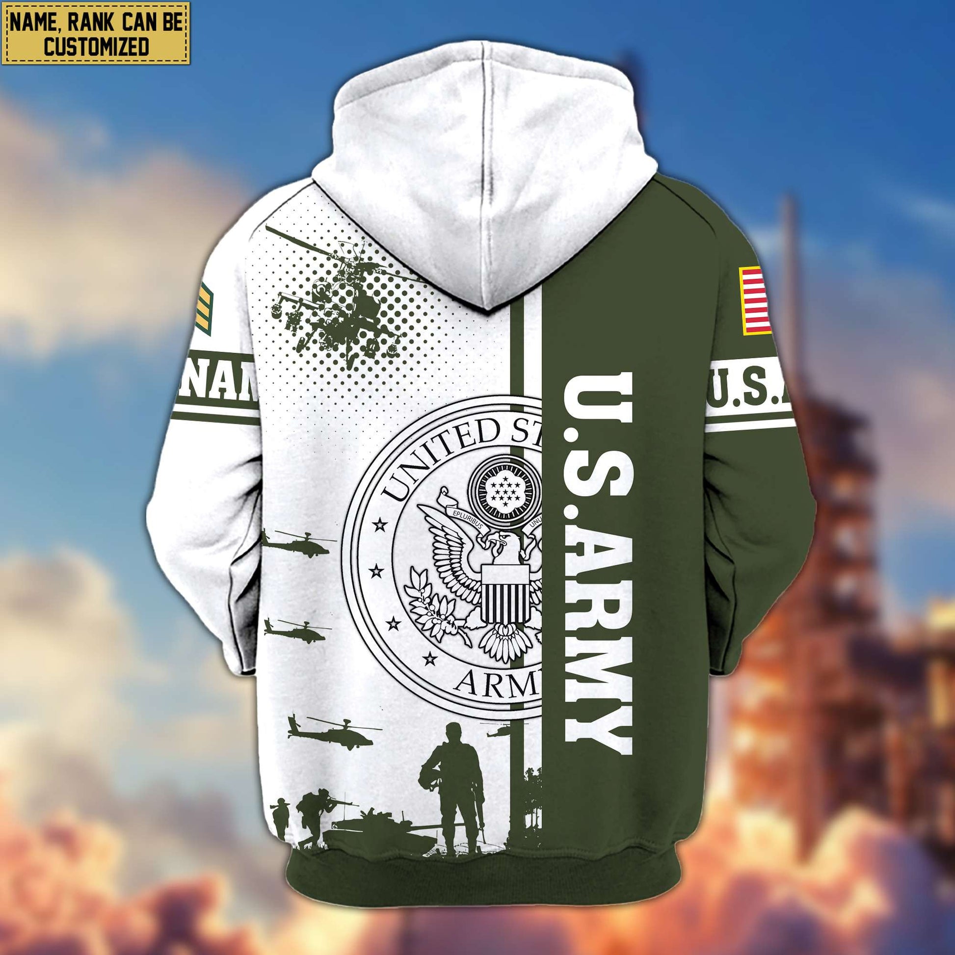 Premium Custom US Army Veteran Zip Hoodie VPVC607010, Gifts For Army Veteran