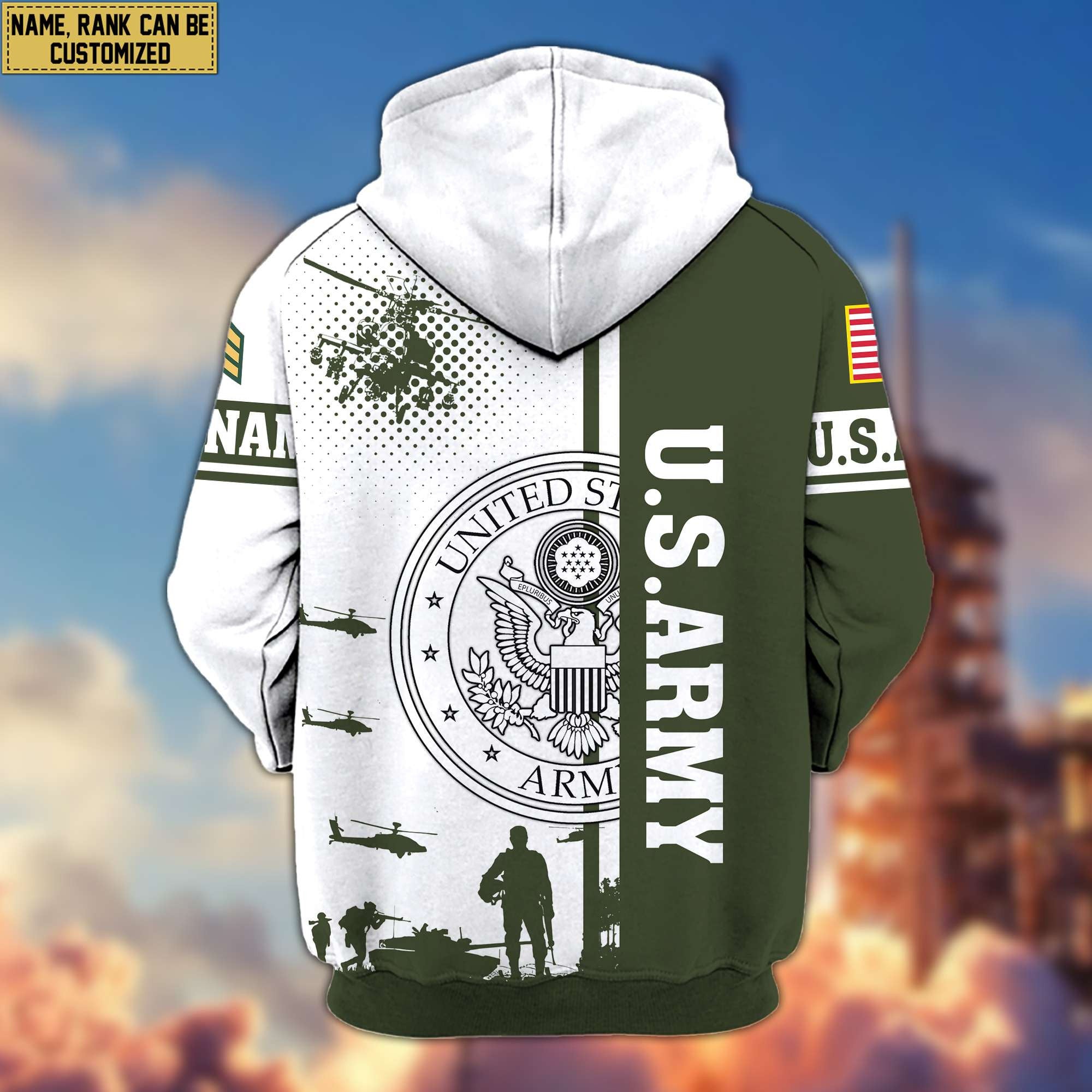 Premium Custom US Army Veteran Zip Hoodie VPVC607010, Gifts For Army Veteran