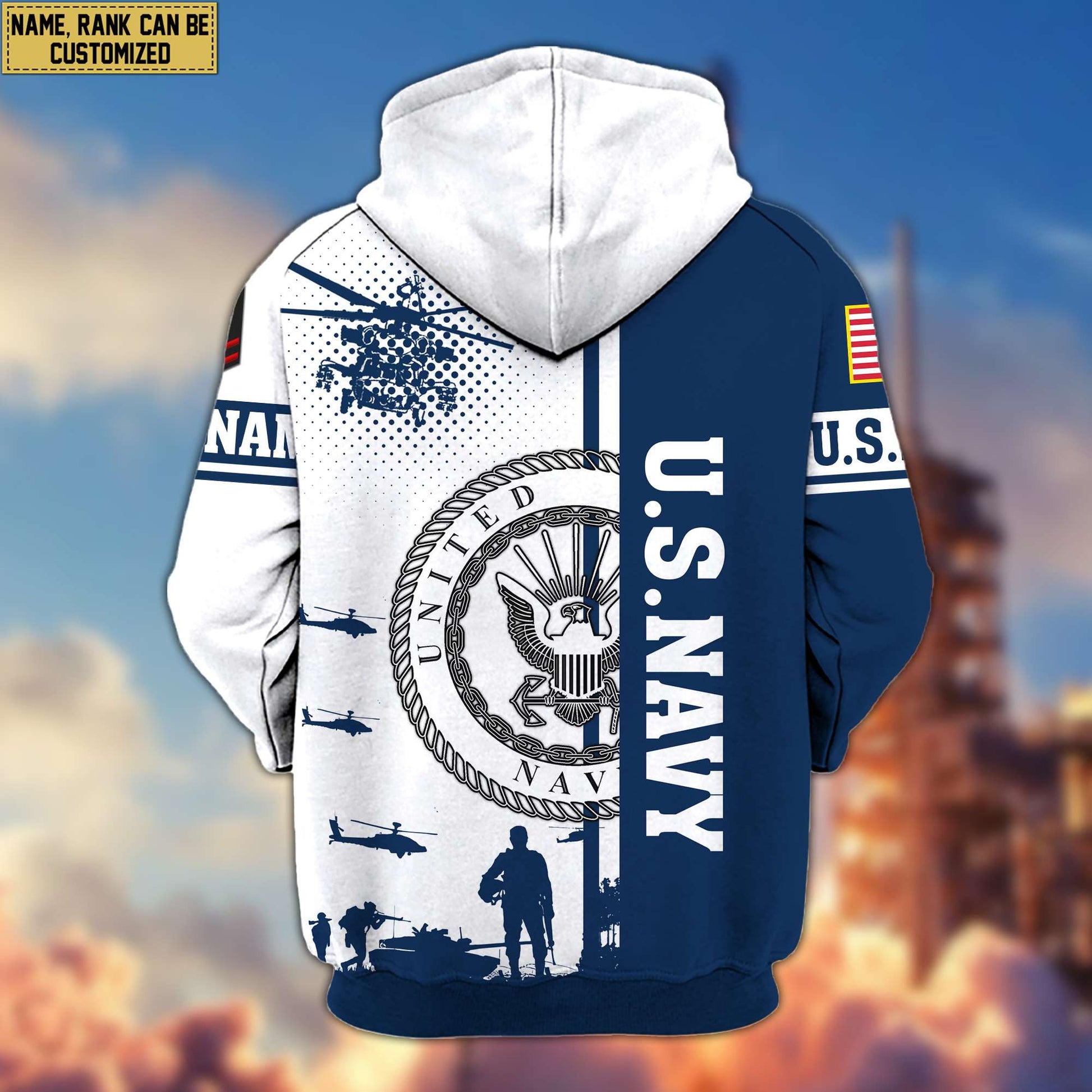 Premium Custom US Navy Veteran Zip Hoodie VPVC607002, Gifts For Navy Veteran