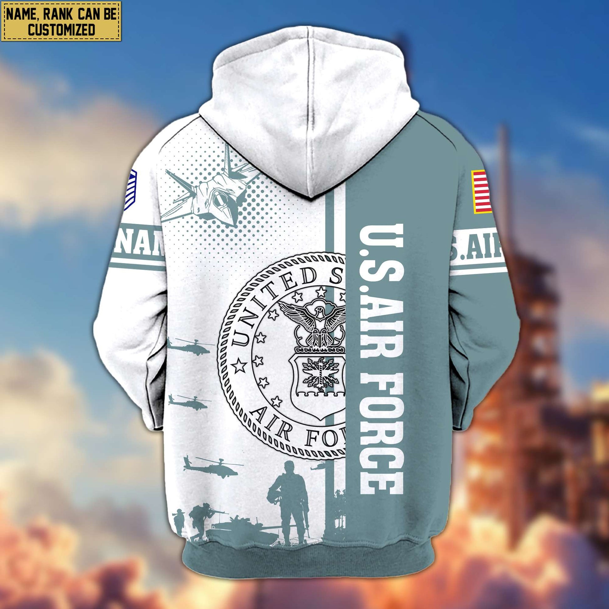 Premium Custom USAF Veteran Zip Hoodie VPVC607004, Gifts For Air Force Veteran