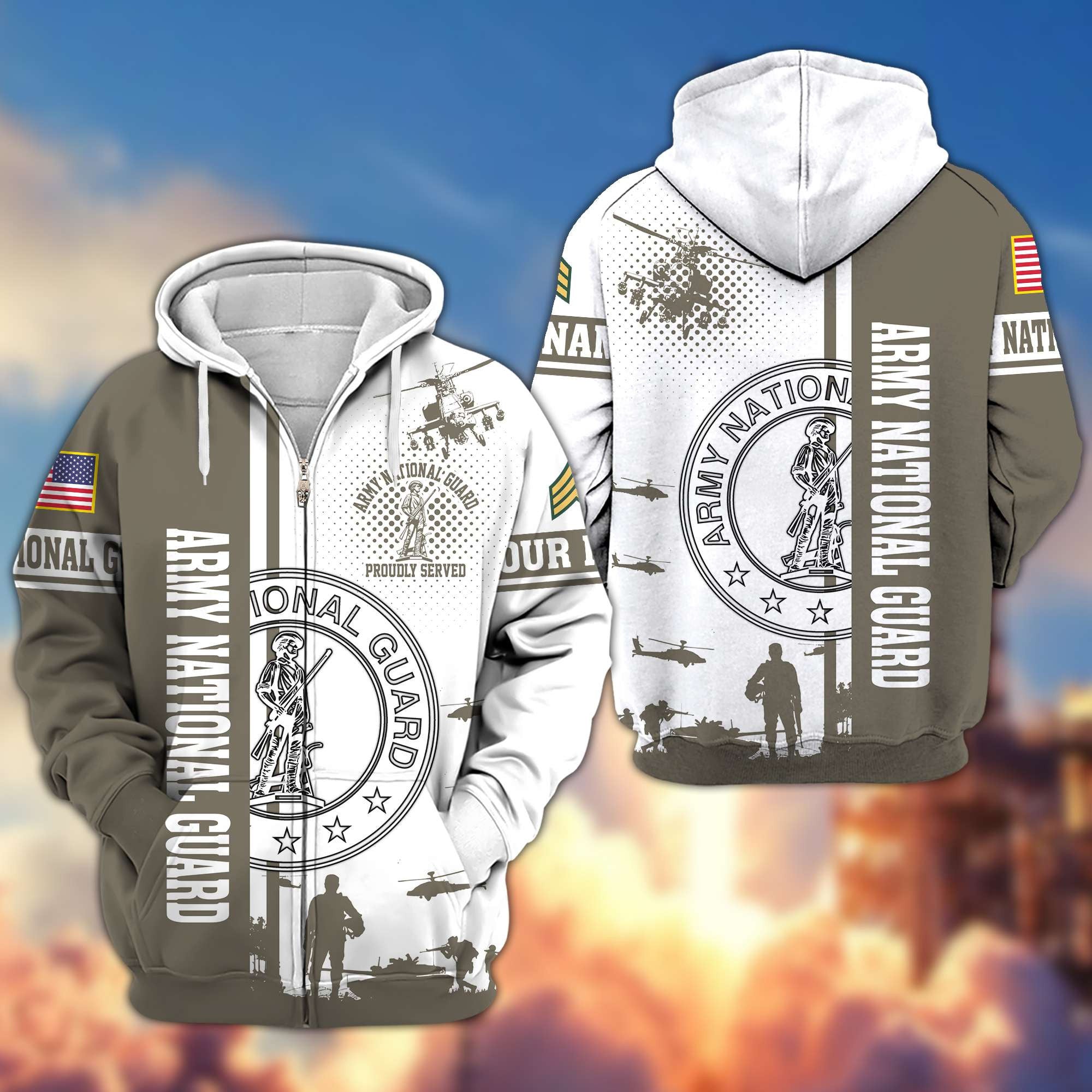 Premium Custom Army National Guard Veteran Zip Hoodie VPVC607008, Gifts For Army National Guard Veteran