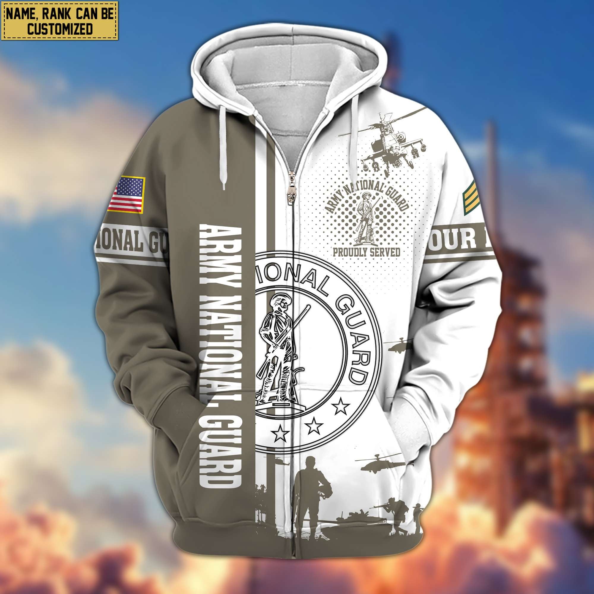 Premium Custom Army National Guard Veteran Zip Hoodie VPVC607008, Gifts For Army National Guard Veteran