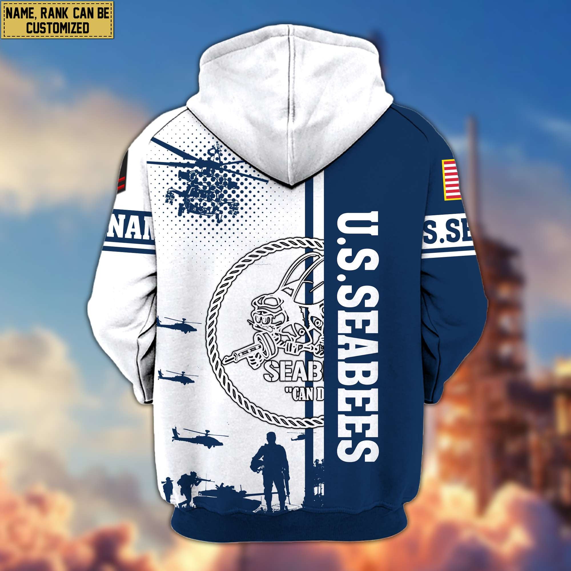Premium Custom US Seabees Zip Hoodie VPVC607009, Gifts For Seabees Veteran