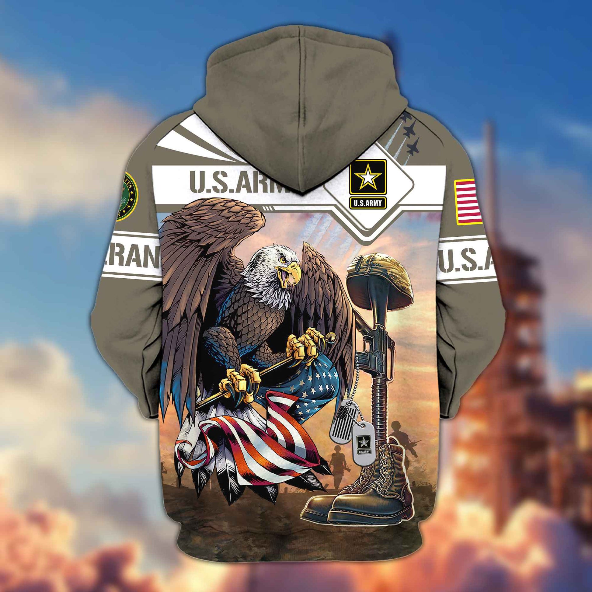 Premium United States Army Veteran Zip Hoodie BPVC111110