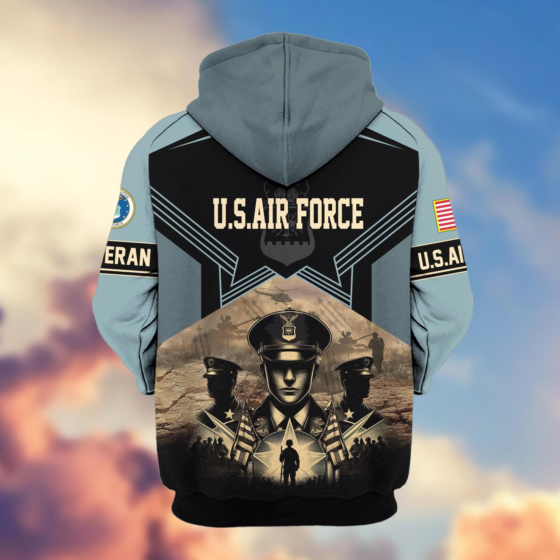 Premium Proudly Served US Veterans Zip Hoodie APHN121102, Gifts For US Veterans