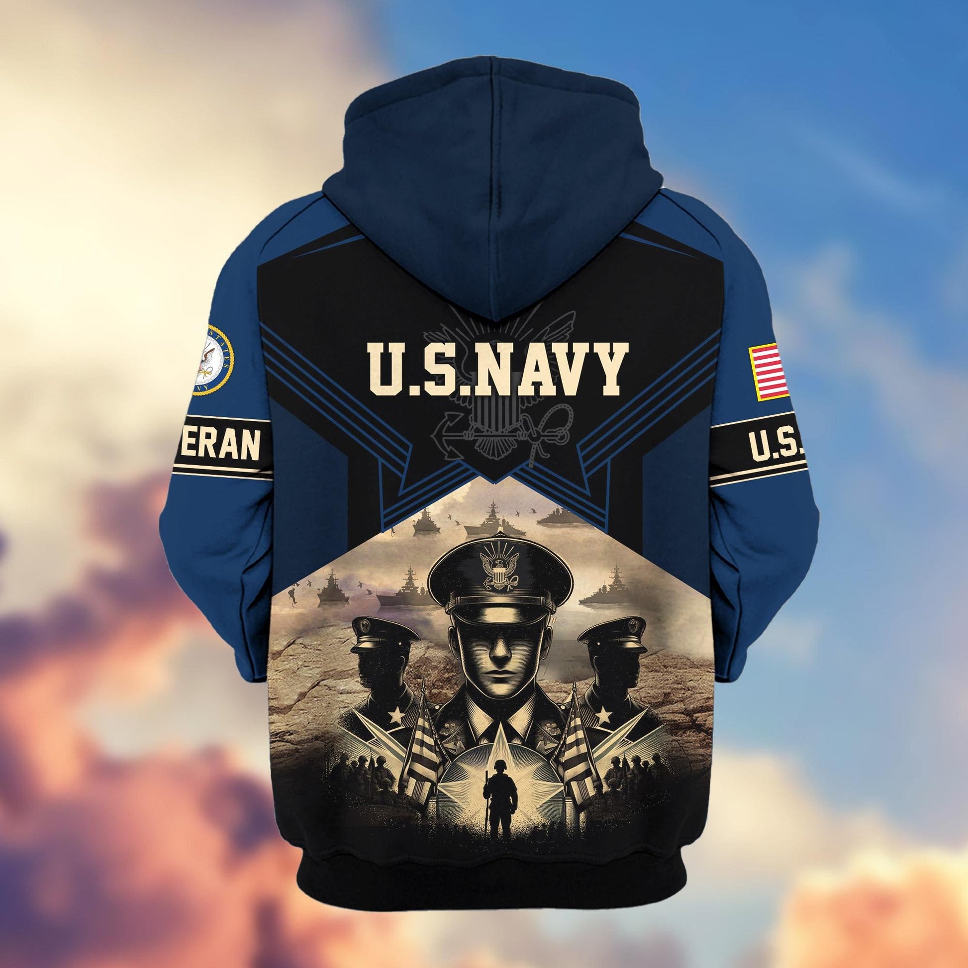Premium Proudly Served US Veterans Zip Hoodie APHN121102, Gifts For US Veterans