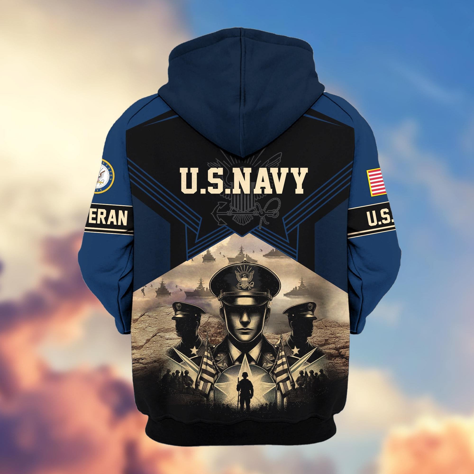 Premium Proudly Served US Veterans Zip Hoodie APHN121102, Gifts For US Veterans