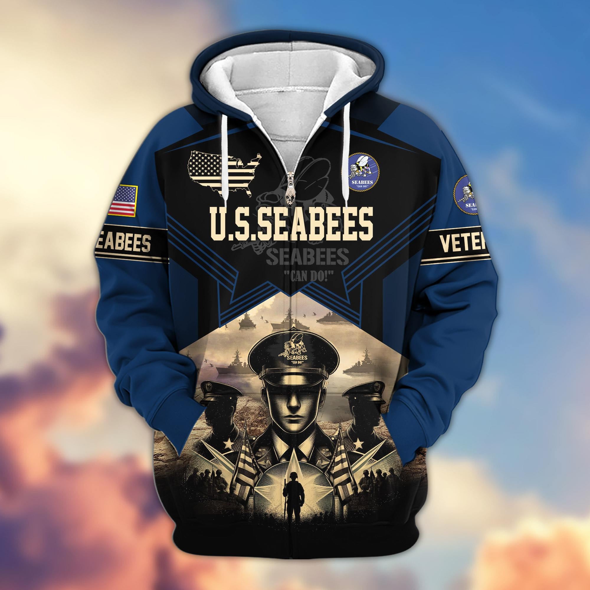 Premium Proudly Served US Veterans Zip Hoodie APHN121102, Gifts For US Veterans