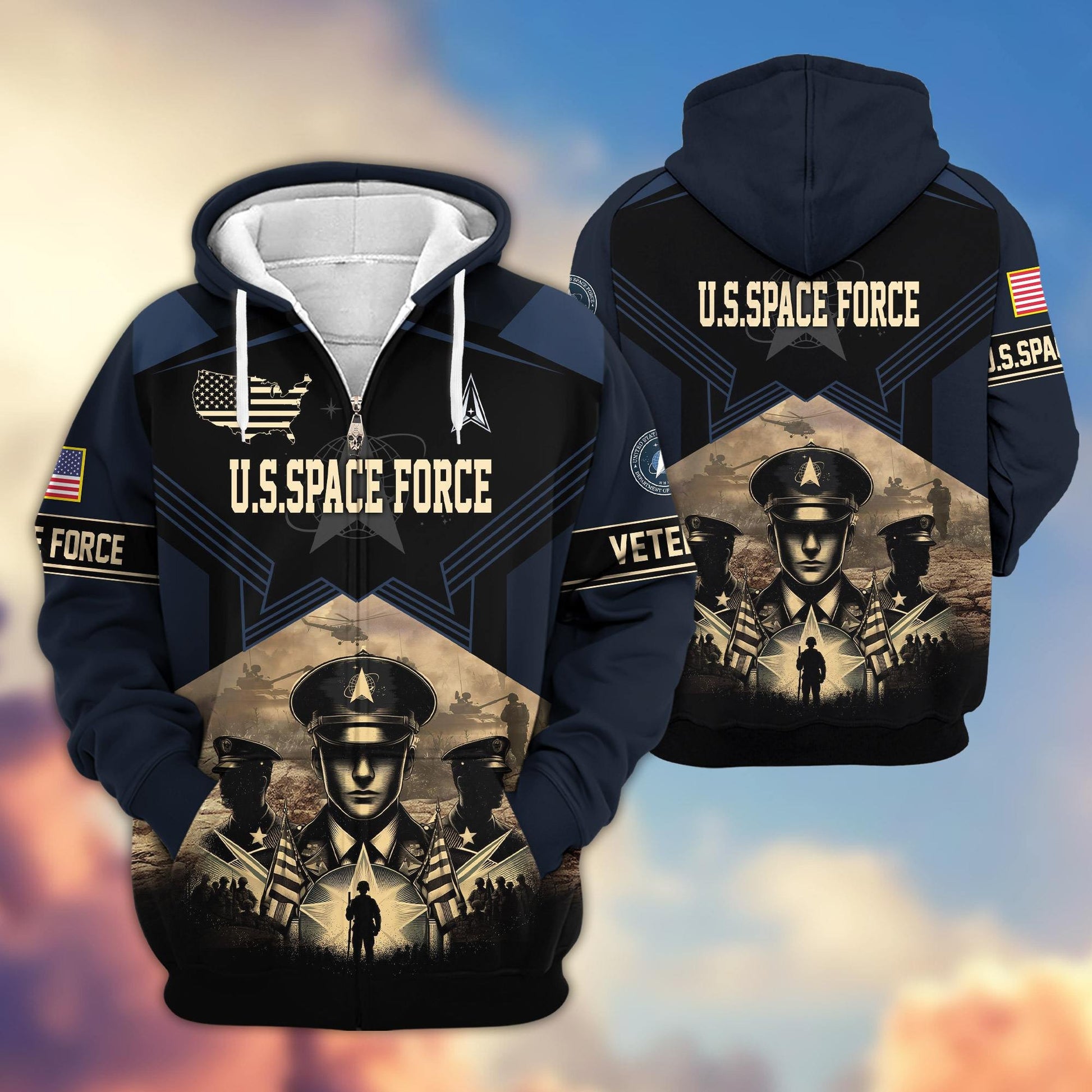 Premium Proudly Served US Veterans Zip Hoodie APHN121102, Gifts For US Veterans