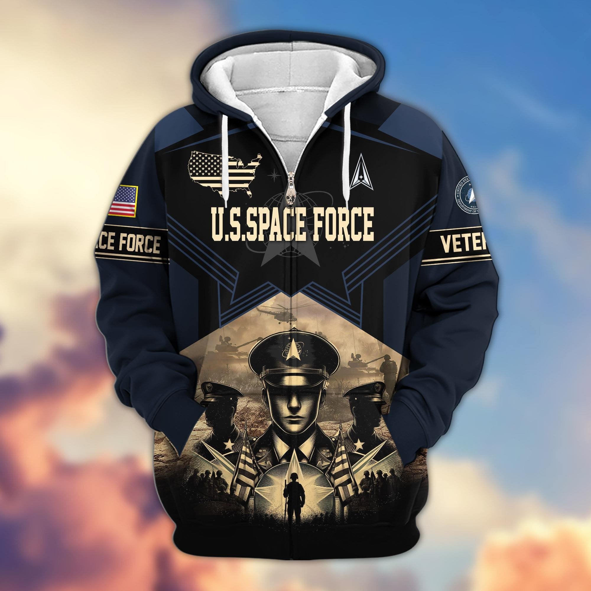Premium Proudly Served US Veterans Zip Hoodie APHN121102, Gifts For US Veterans