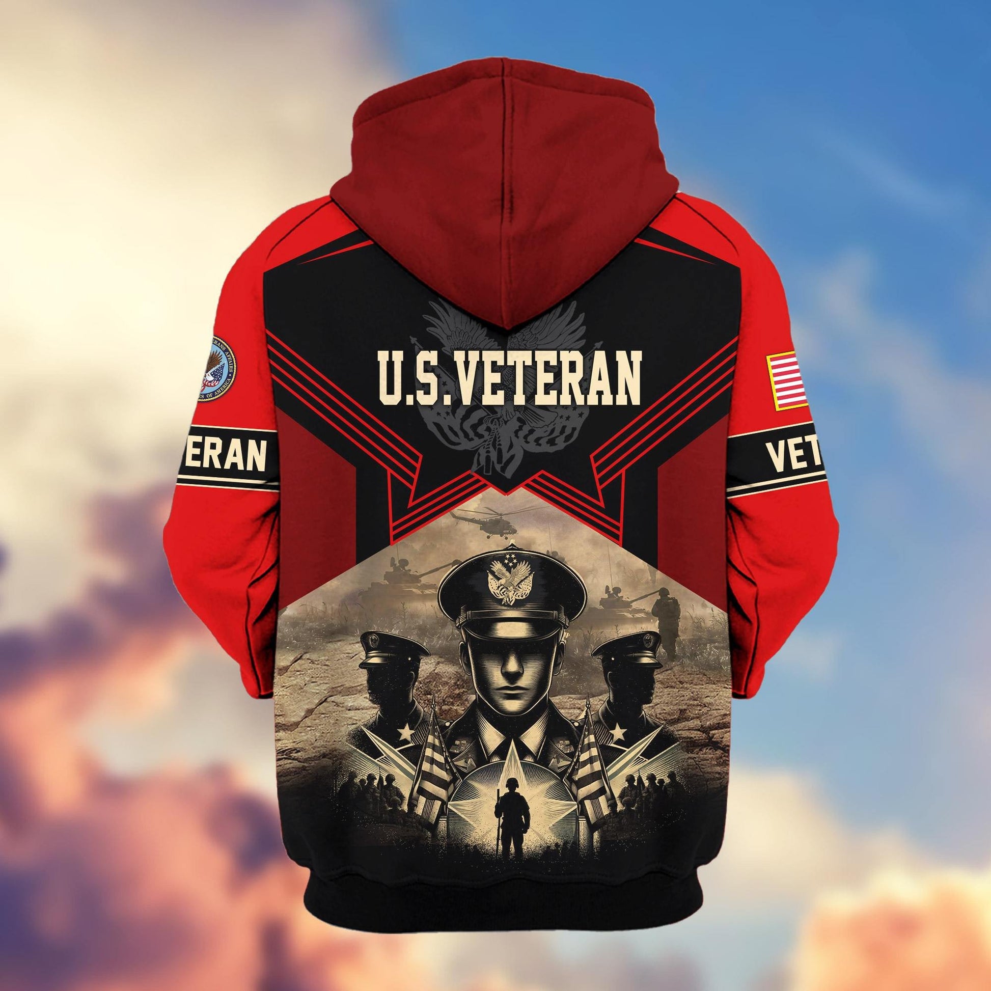 Premium Proudly Served US Veterans Zip Hoodie APHN121102, Gifts For US Veterans