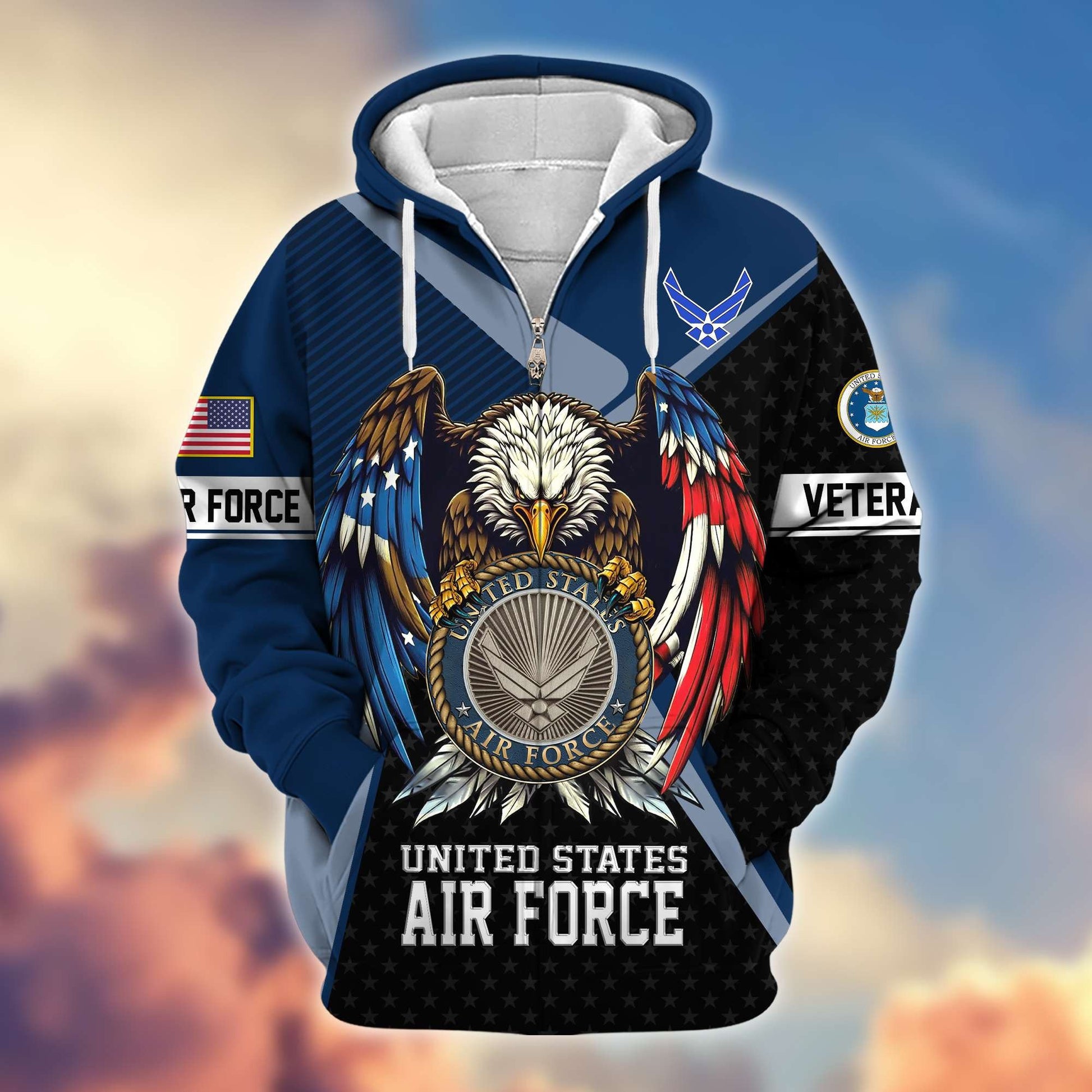 Premium US Veterans Zip Hoodie APHN081112, Gifts For US Veterans