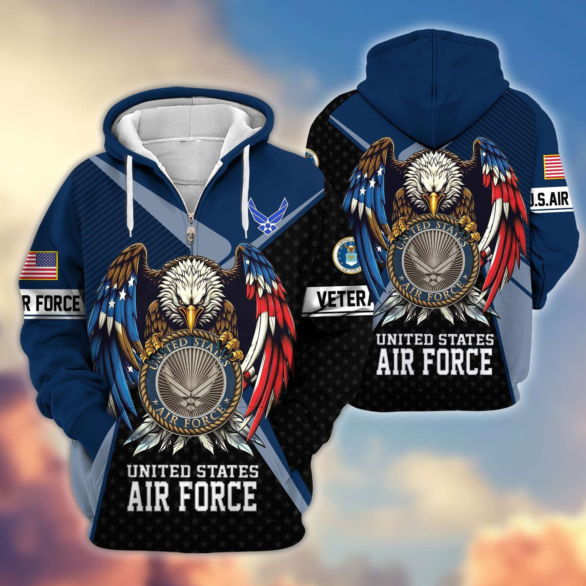 Premium US Veterans Zip Hoodie APHN081112, Gifts For US Veterans