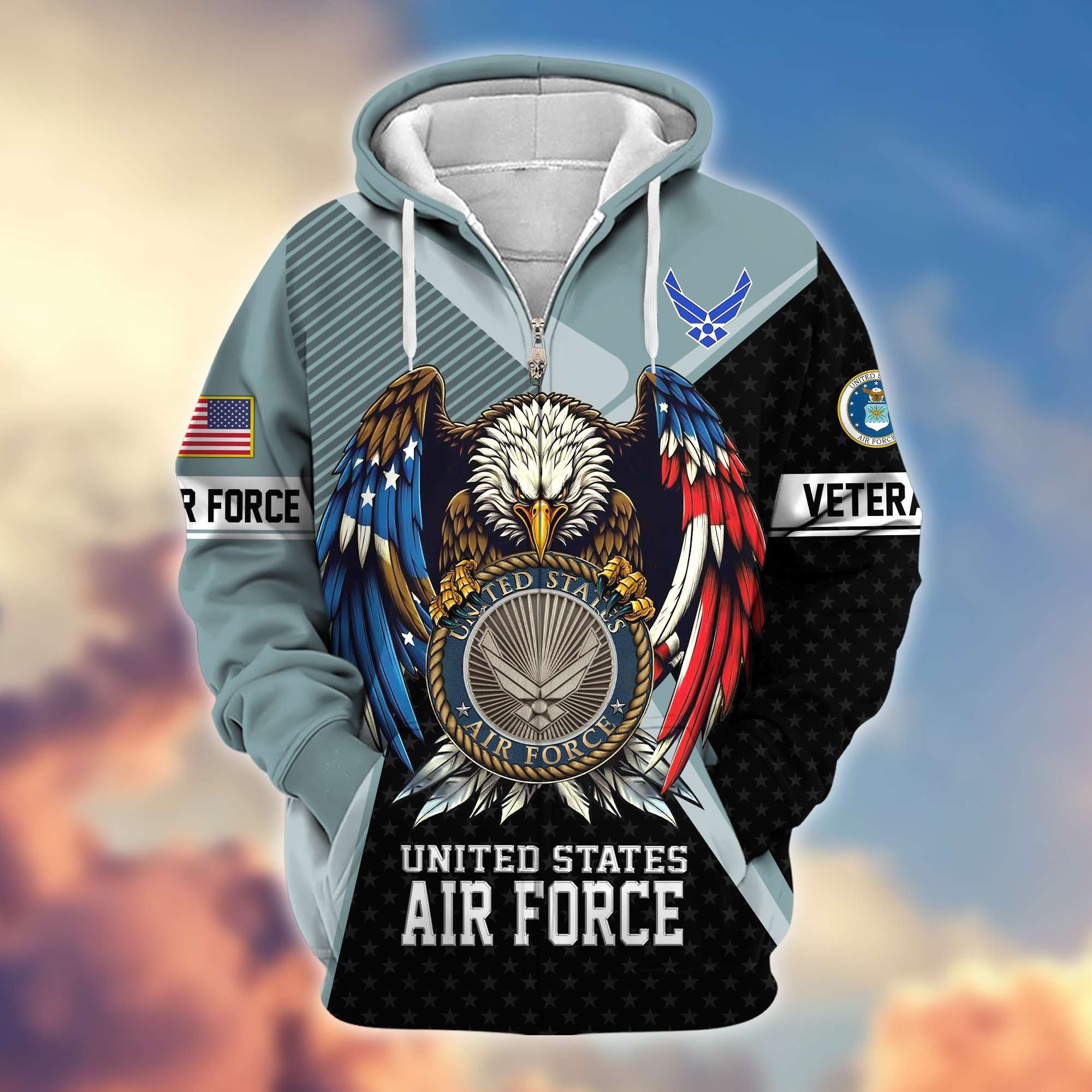 Premium US Veterans Zip Hoodie APHN081112, Gifts For US Veterans