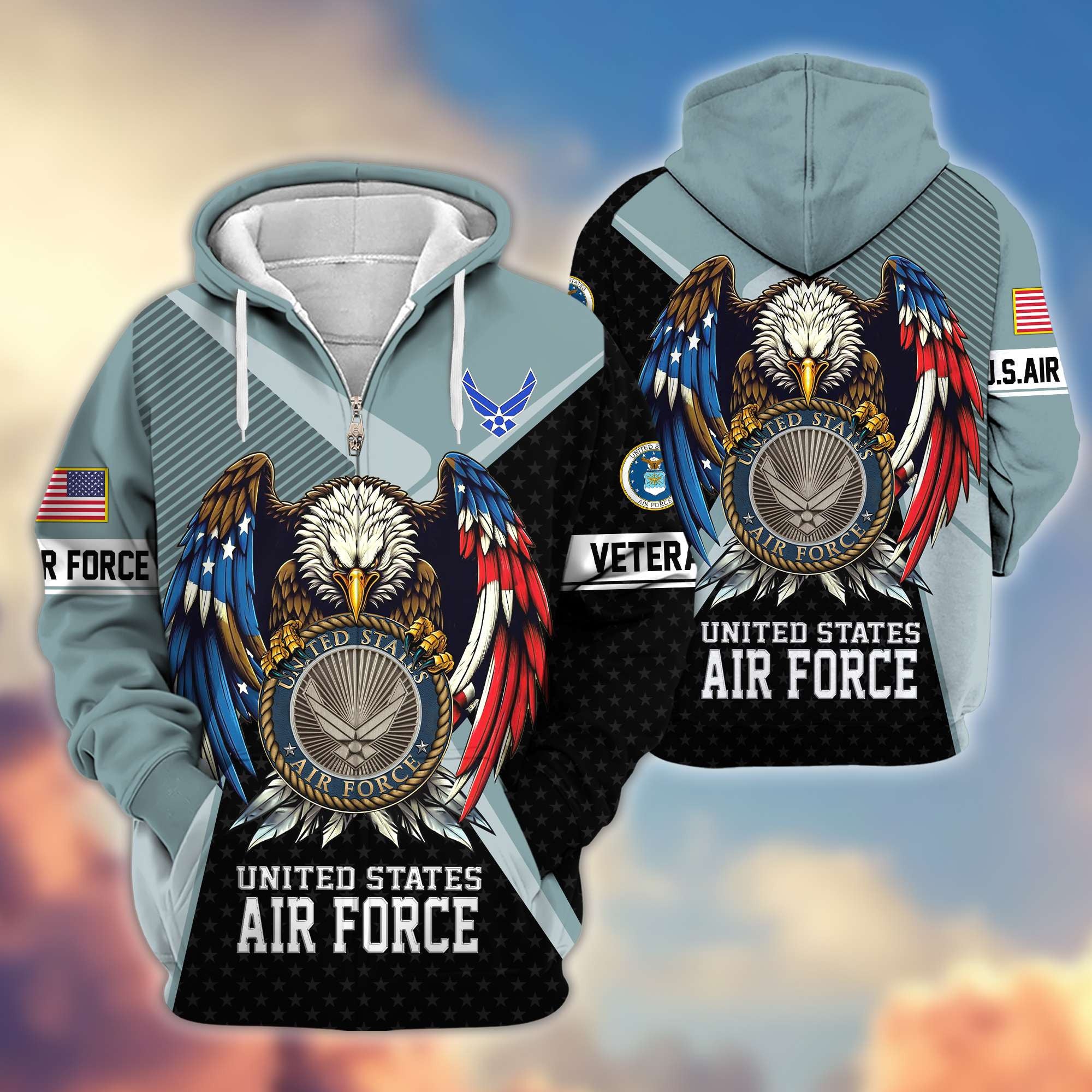 Premium US Veterans Zip Hoodie APHN081112, Gifts For US Veterans