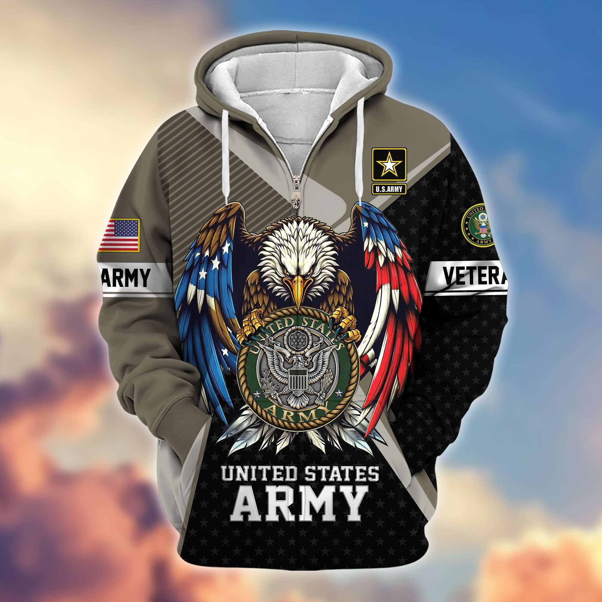 Premium US Veterans Zip Hoodie APHN081112, Gifts For US Veterans