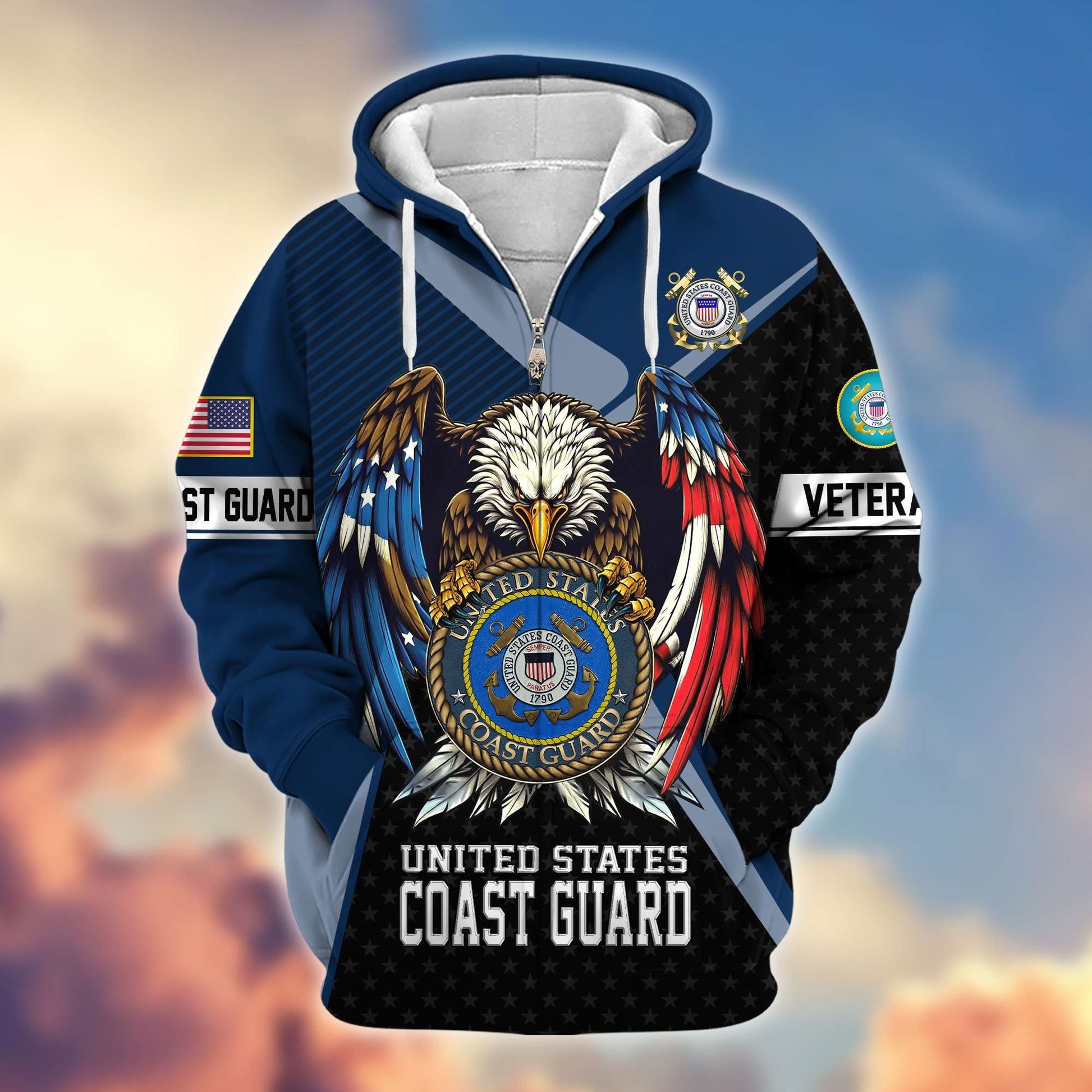 Premium US Veterans Zip Hoodie APHN081112, Gifts For US Veterans