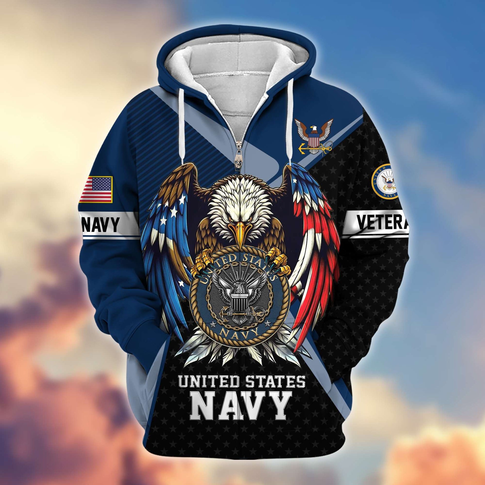 Premium US Veterans Zip Hoodie APHN081112, Gifts For US Veterans