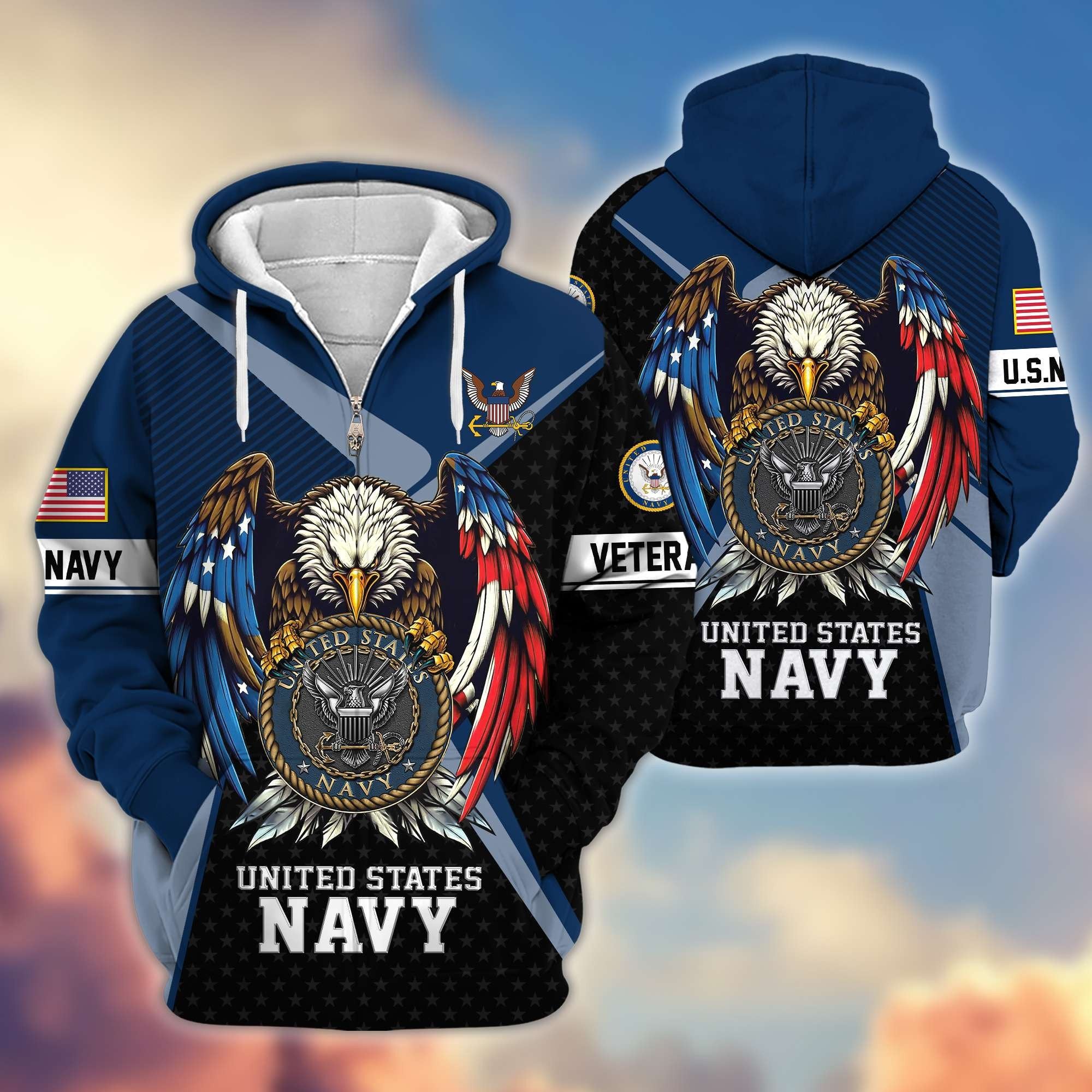Premium US Veterans Zip Hoodie APHN081112, Gifts For US Veterans