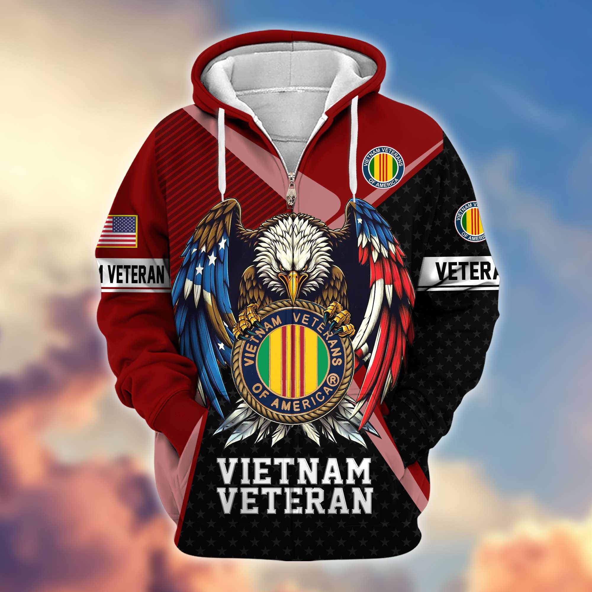 Premium US Veterans Zip Hoodie APHN081112, Gifts For US Veterans