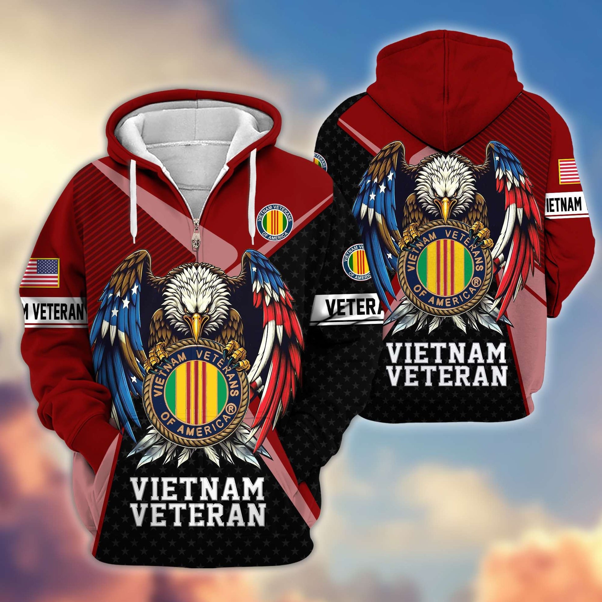 Premium US Veterans Zip Hoodie APHN081112, Gifts For US Veterans