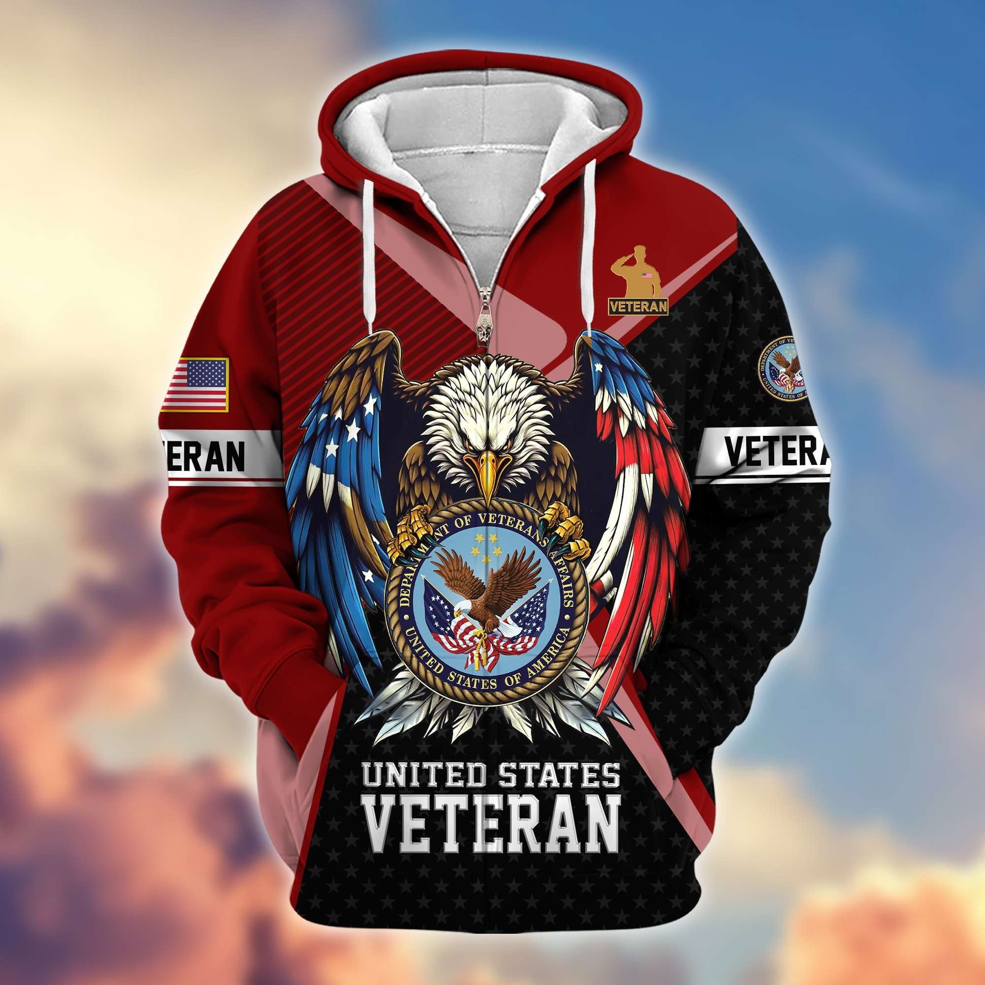 Premium US Veterans Zip Hoodie APHN081112, Gifts For US Veterans