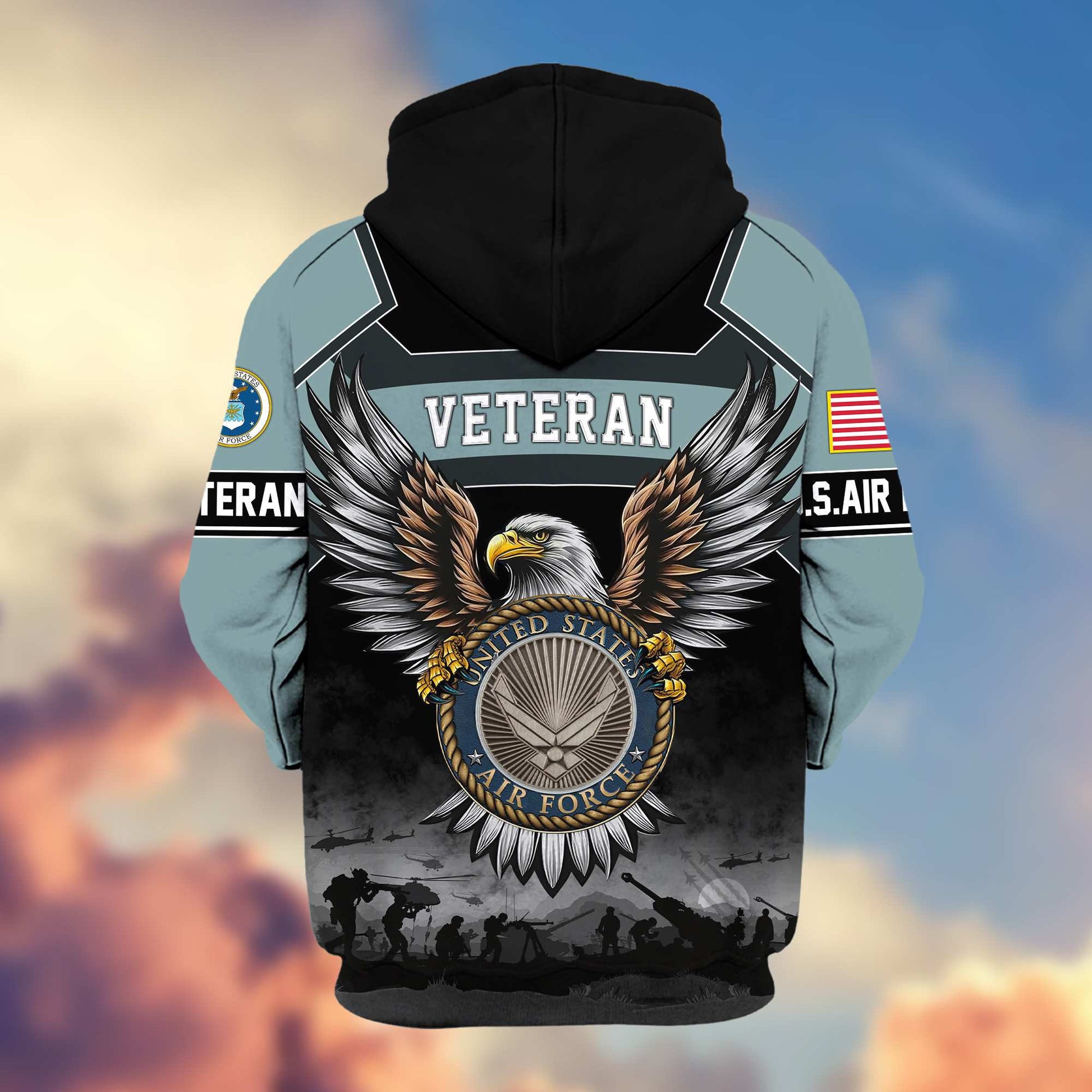 Premium US Veterans Zip Hoodie APHN141101, Gifts For US Veterans