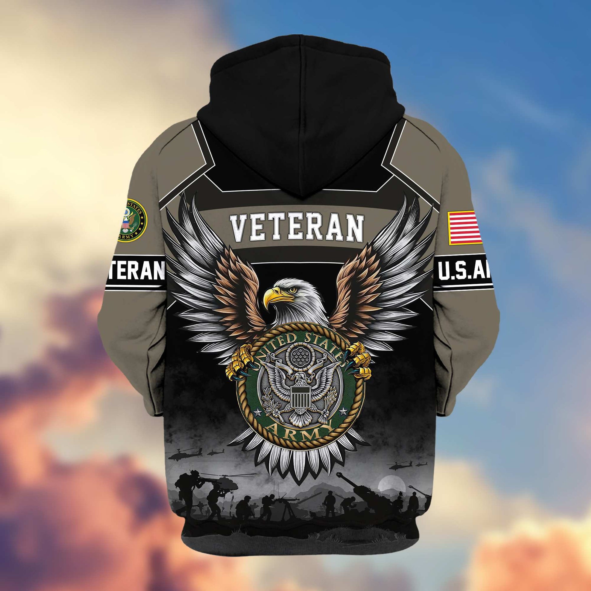 Premium US Veterans Zip Hoodie APHN141101, Gifts For US Veterans