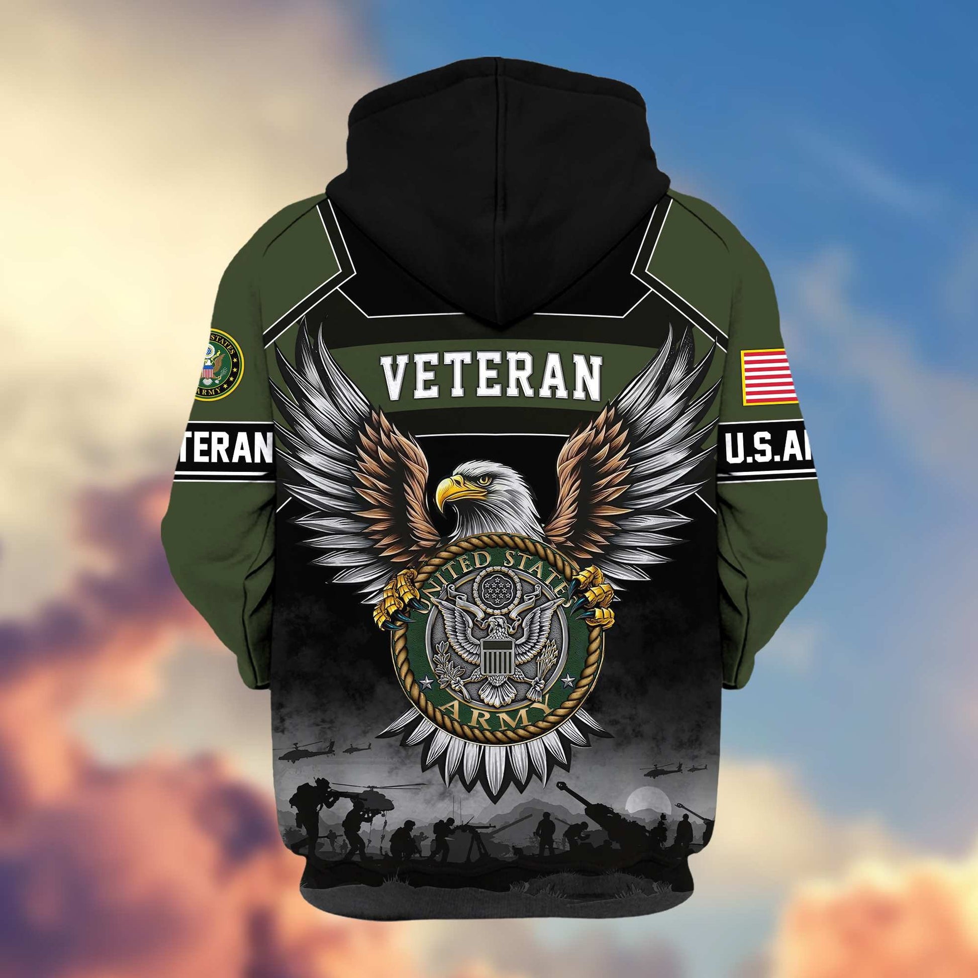 Premium US Veterans Zip Hoodie APHN141101, Gifts For US Veterans