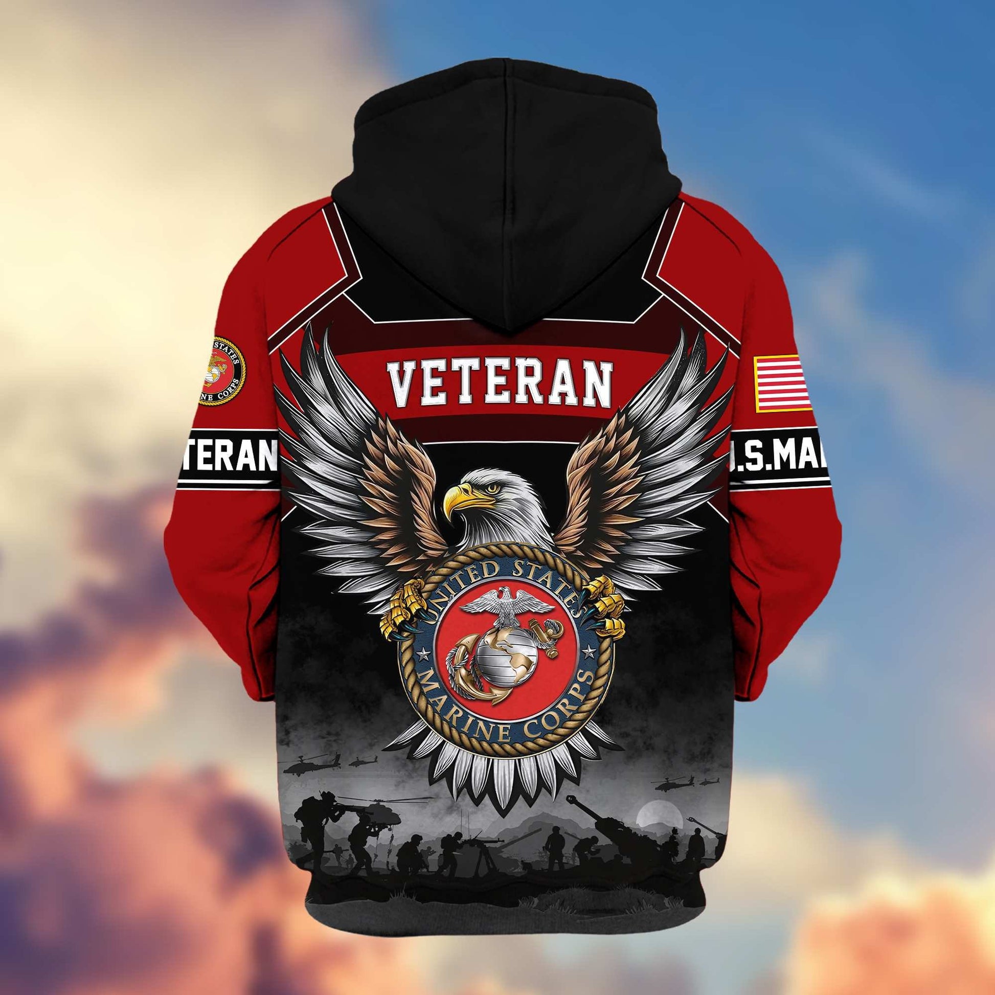Premium US Veterans Zip Hoodie APHN141101, Gifts For US Veterans