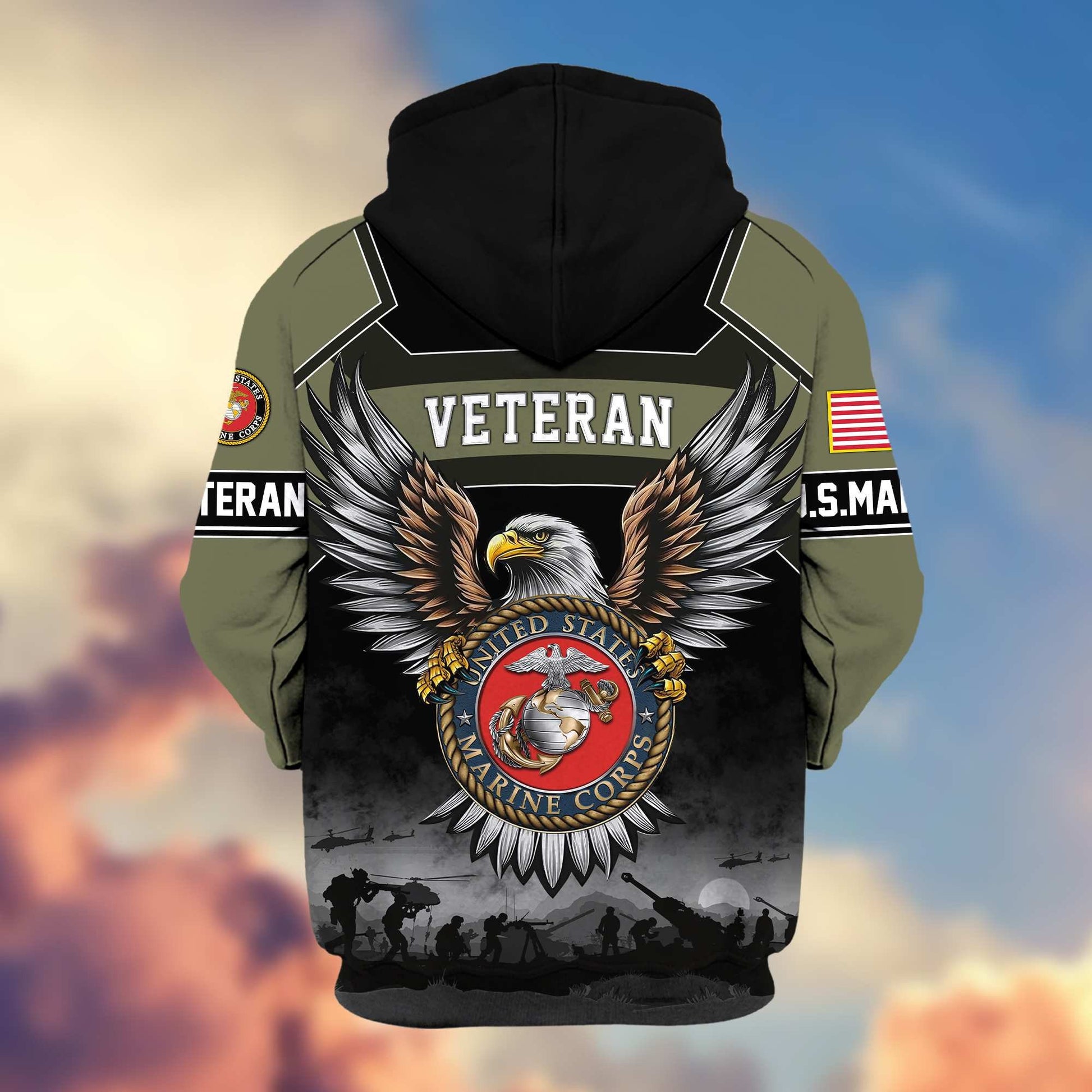 Premium US Veterans Zip Hoodie APHN141101, Gifts For US Veterans