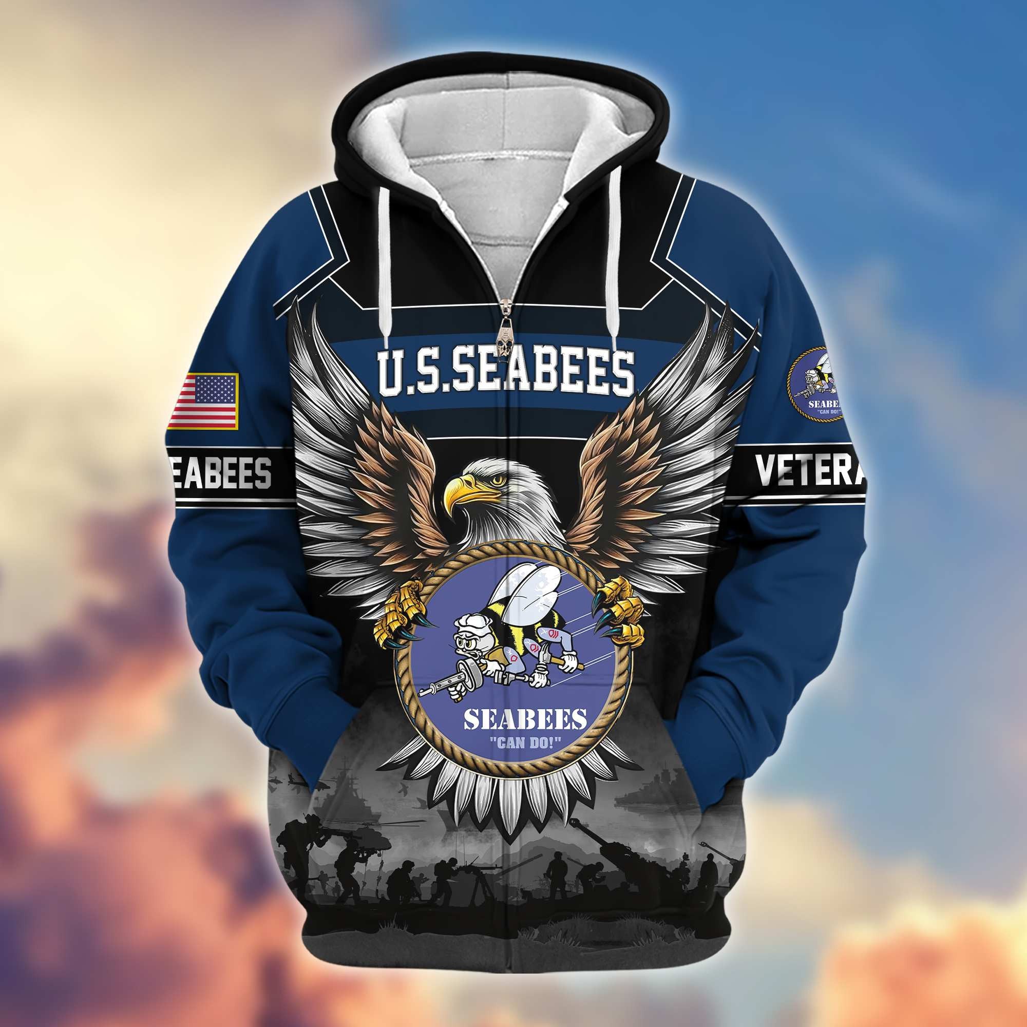 Premium US Veterans Zip Hoodie APHN141101, Gifts For US Veterans