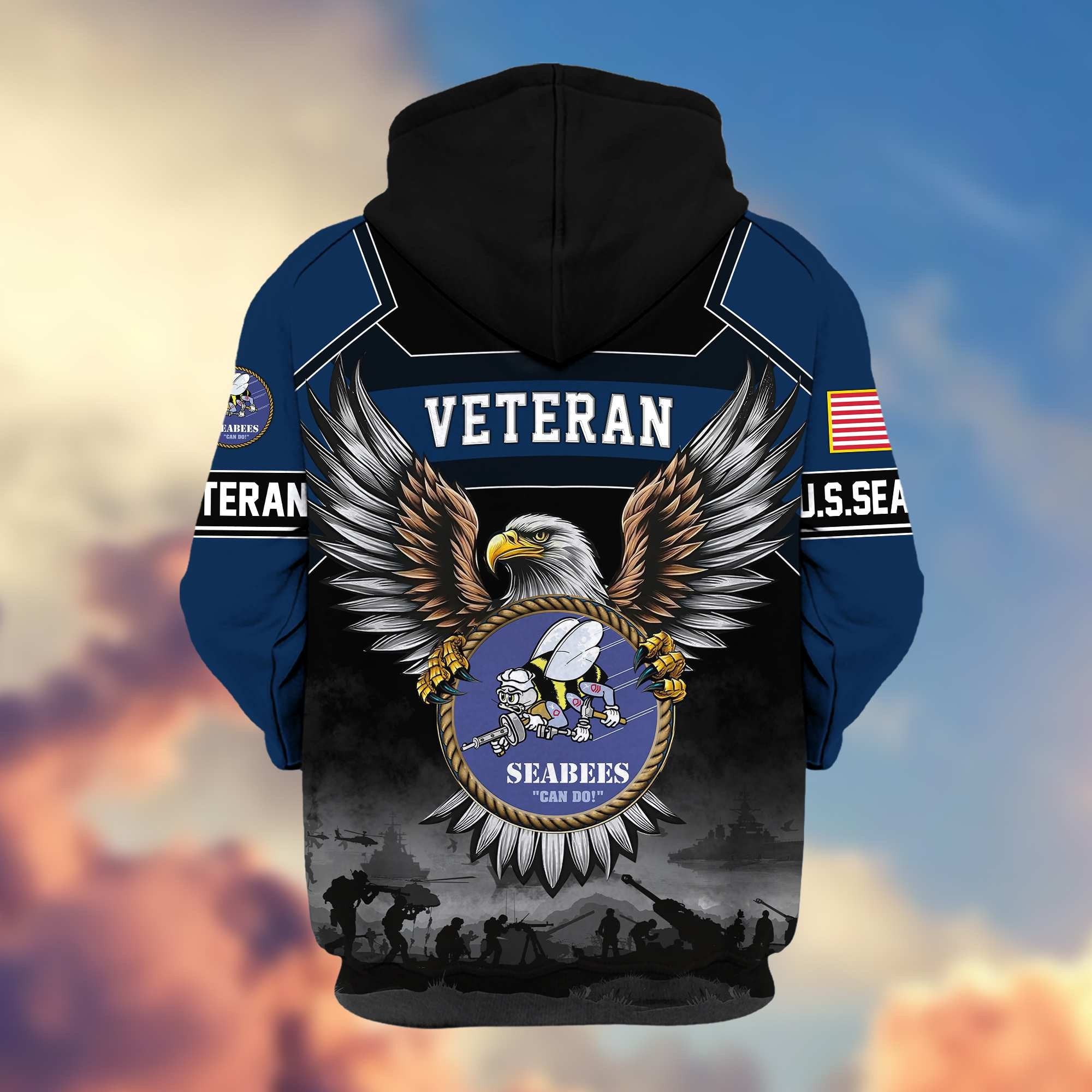 Premium US Veterans Zip Hoodie APHN141101, Gifts For US Veterans