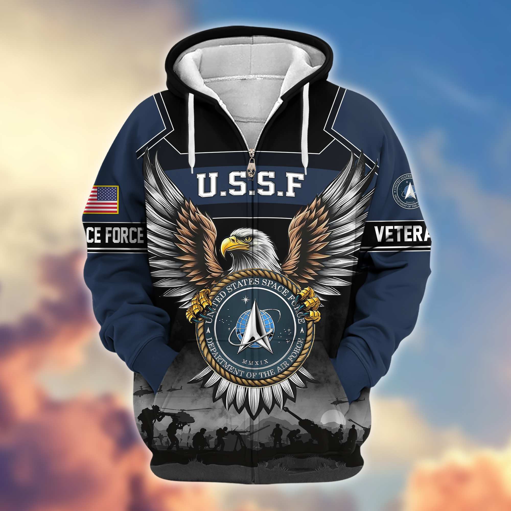 Premium US Veterans Zip Hoodie APHN141101, Gifts For US Veterans