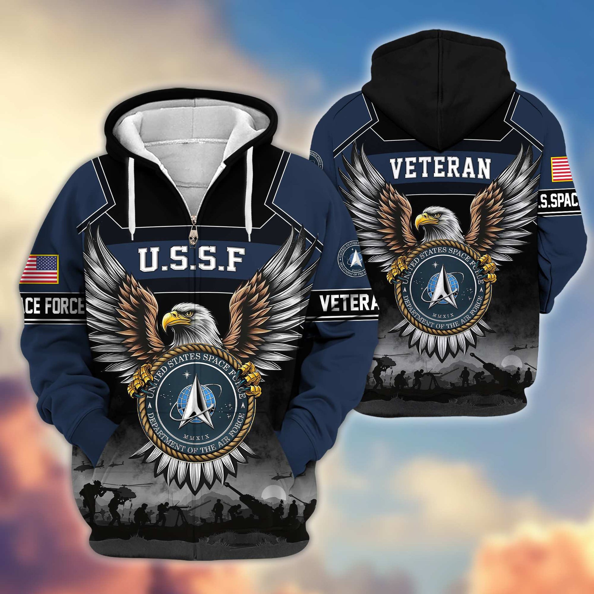 Premium US Veterans Zip Hoodie APHN141101, Gifts For US Veterans